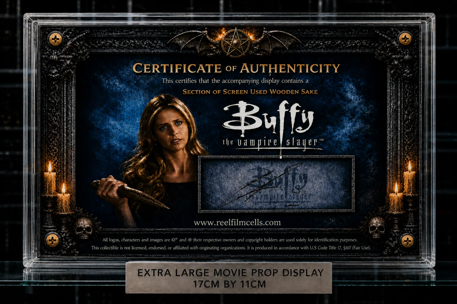 XL Screen-Used Stake Fragment – Buffy the Vampire Slayer Prop Display – With COA, image 2