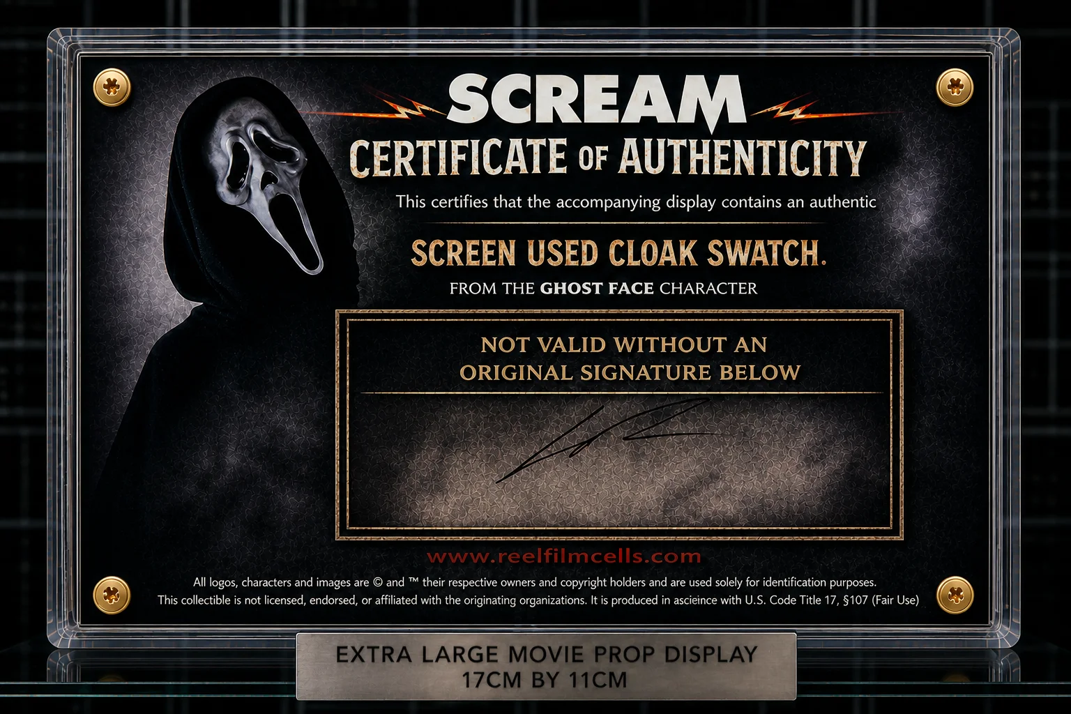 XL Screen-Used Scream Ghostface Cloak Swatch – Horror Movie Prop with COA, изображение 2