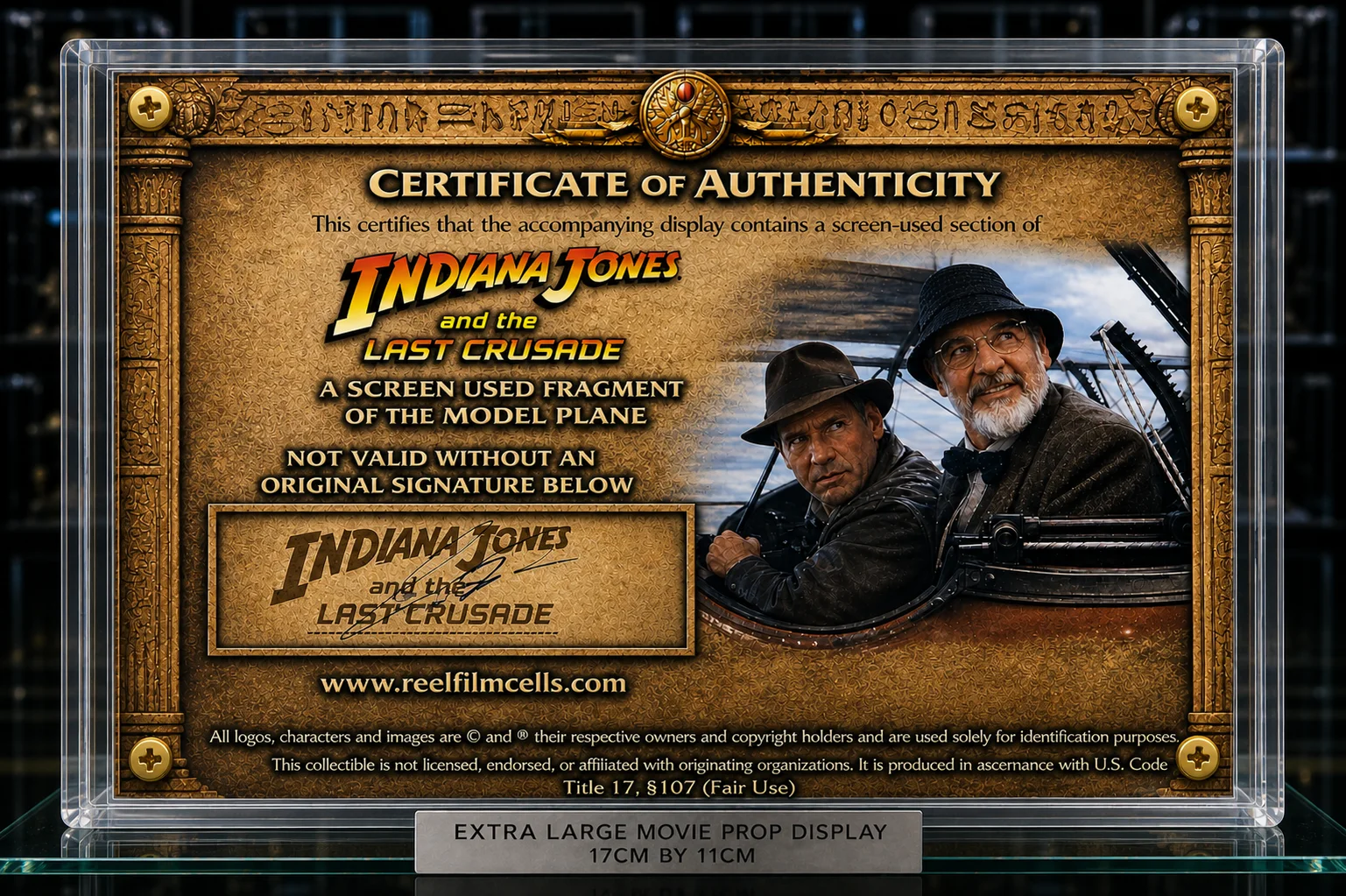 XL Screen-Used Indiana Jones Model Plane Fragment – Last Crusade Prop COA, image 2