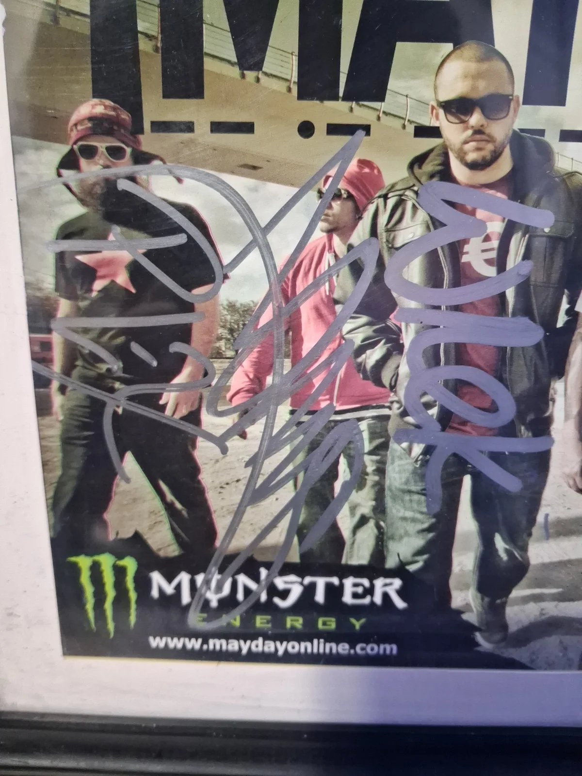 Miami Based Hip Hop Group ¡MAYDAY! 8x10 Autographed Monster Energy Poster, image 3