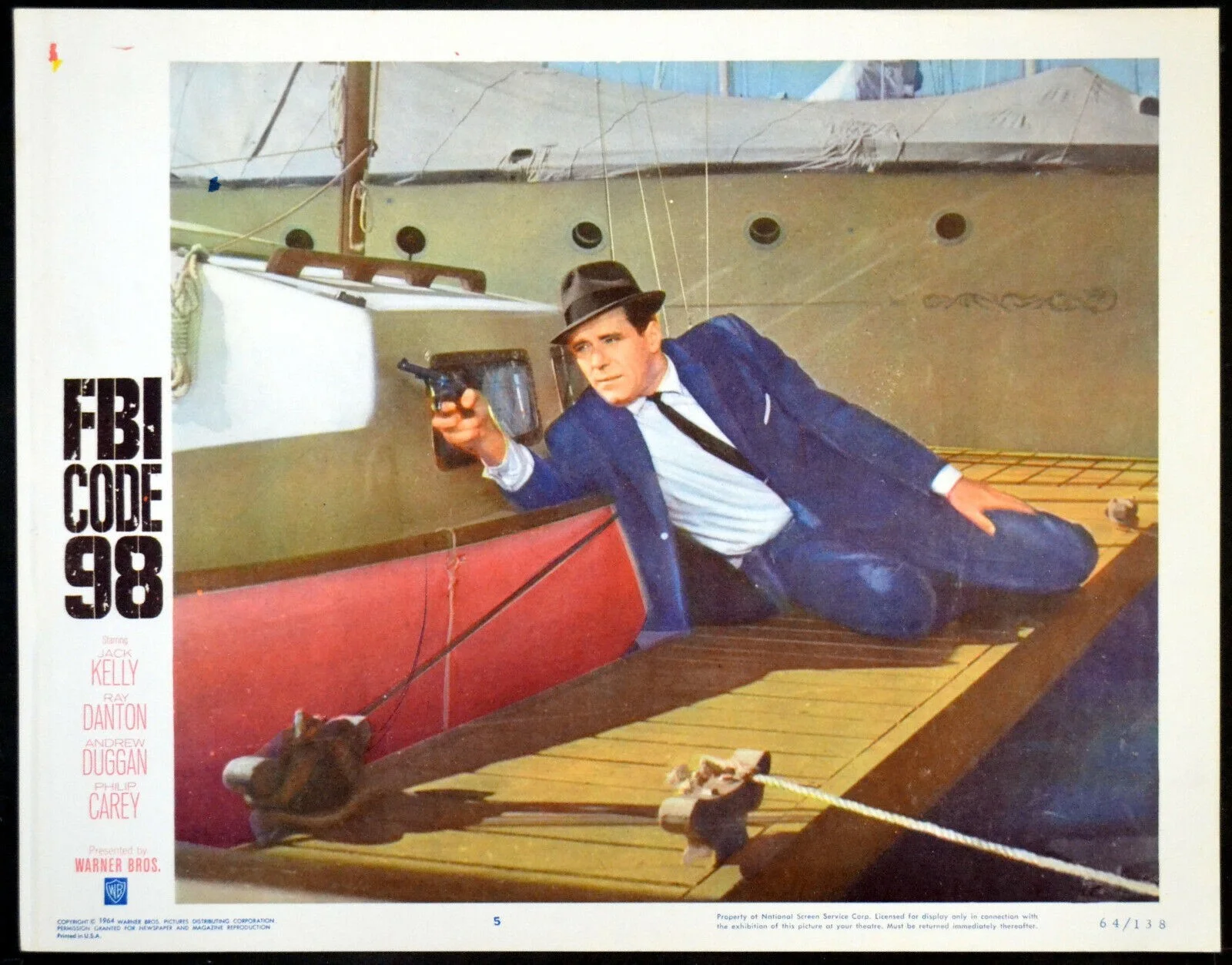 FBI CODE 98 1964 Jack Kelly, Ray Danton, Andrew Duggan 2 LOBBY CARDS, изображение 2