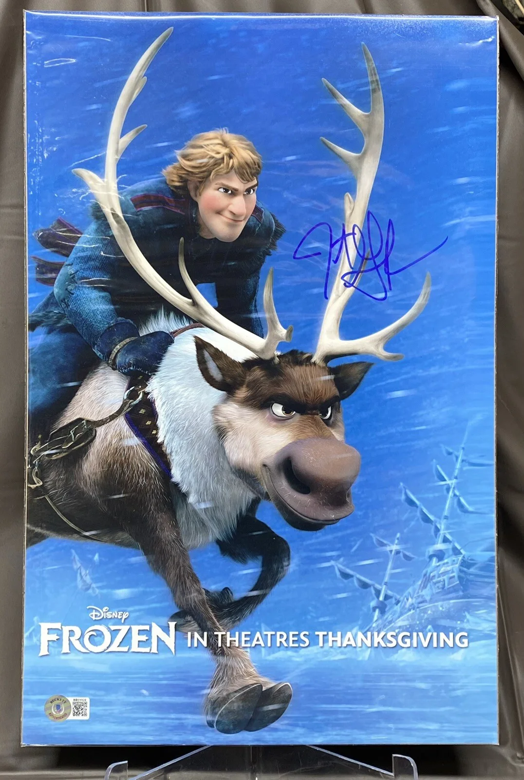 Jonathan Groff — Disney Frozen Jonathan Groff Kristoff Autographed Signed 11” X 17” Beckett COA