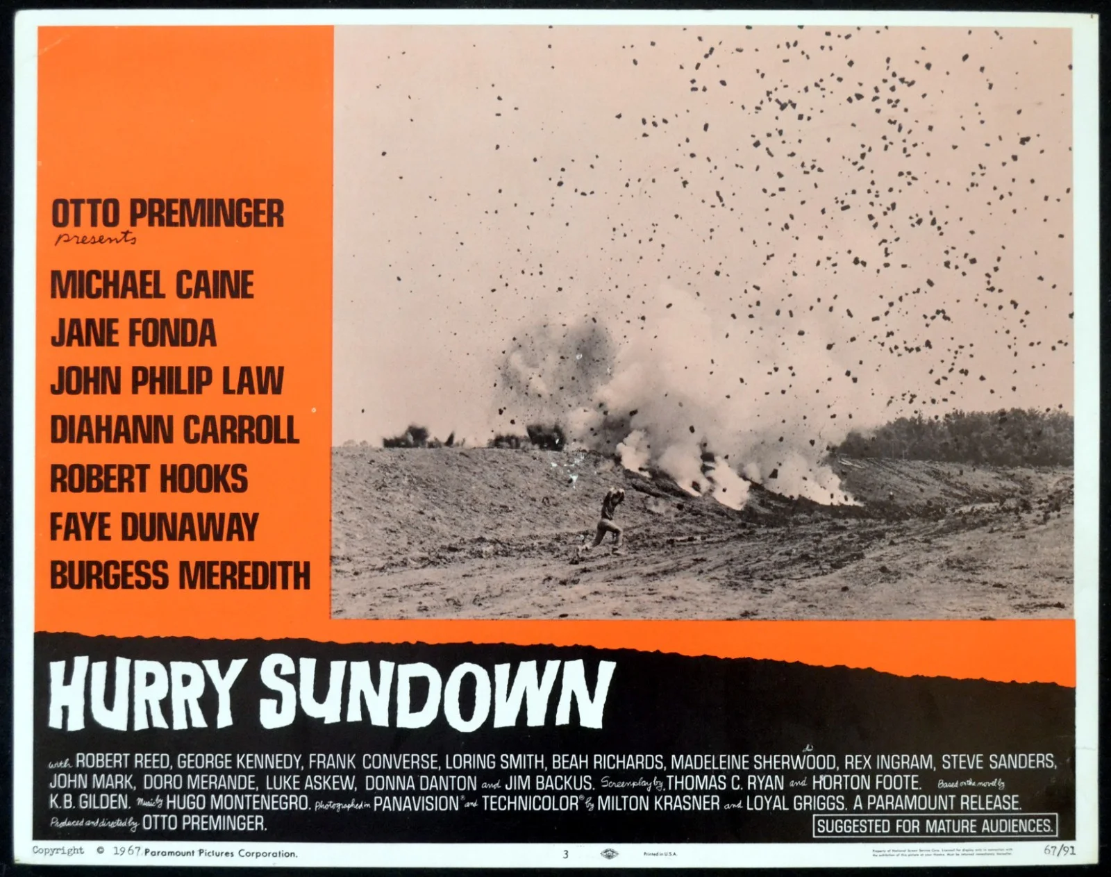 HURRY SUNDOWN 1967 Michael Caine, Jane Fonda, John Phillip Law 2 LOBBY CARDS, изображение 2
