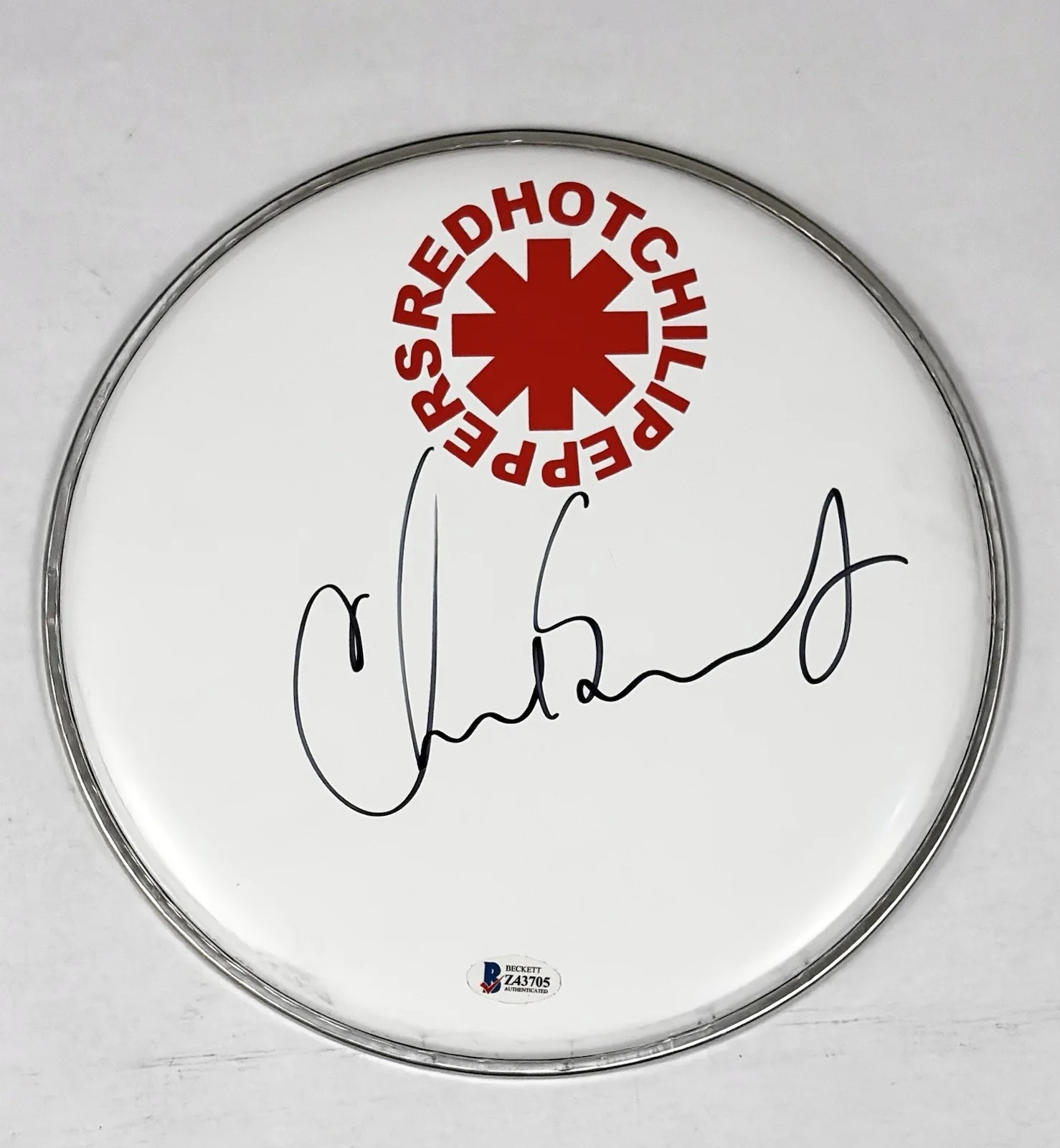 Chad Smith Red Hot Chili Peppers Signed Autograph 10” Drumhead RHCP Beckett COA, image 2