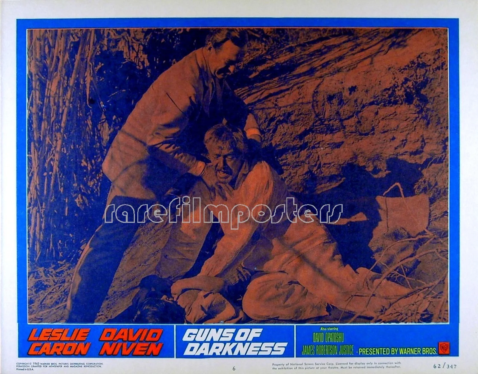 GUNS OF DARKNESS 1962 David Niven, Leslie Caron, John Carson 3 LOBBY CARDS, image 2