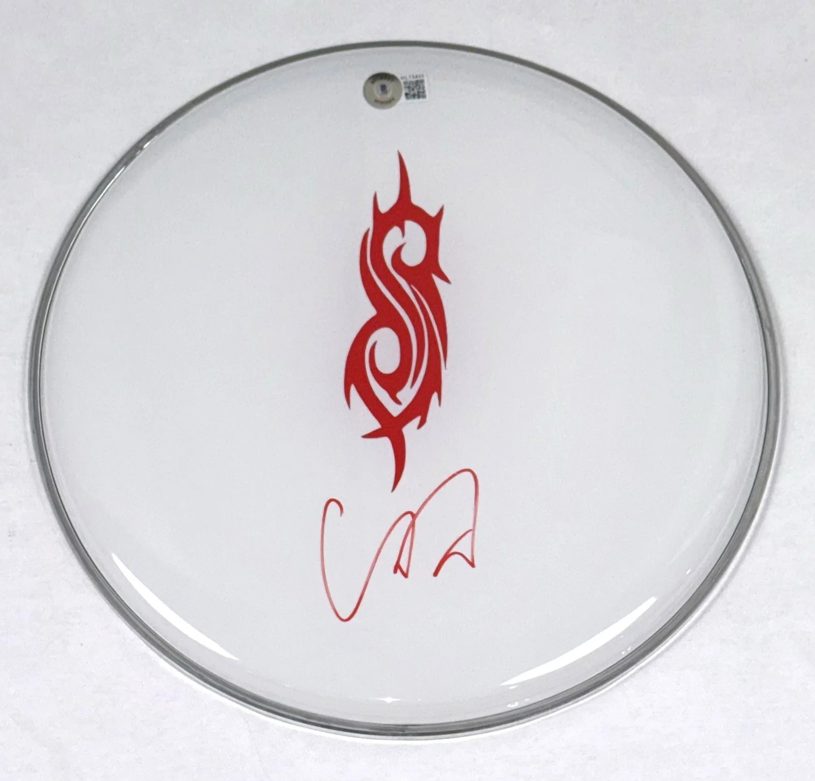 Corey Taylor Slipknot Signed Autograph 12" Drumhead Beckett Witness COA, image 2
