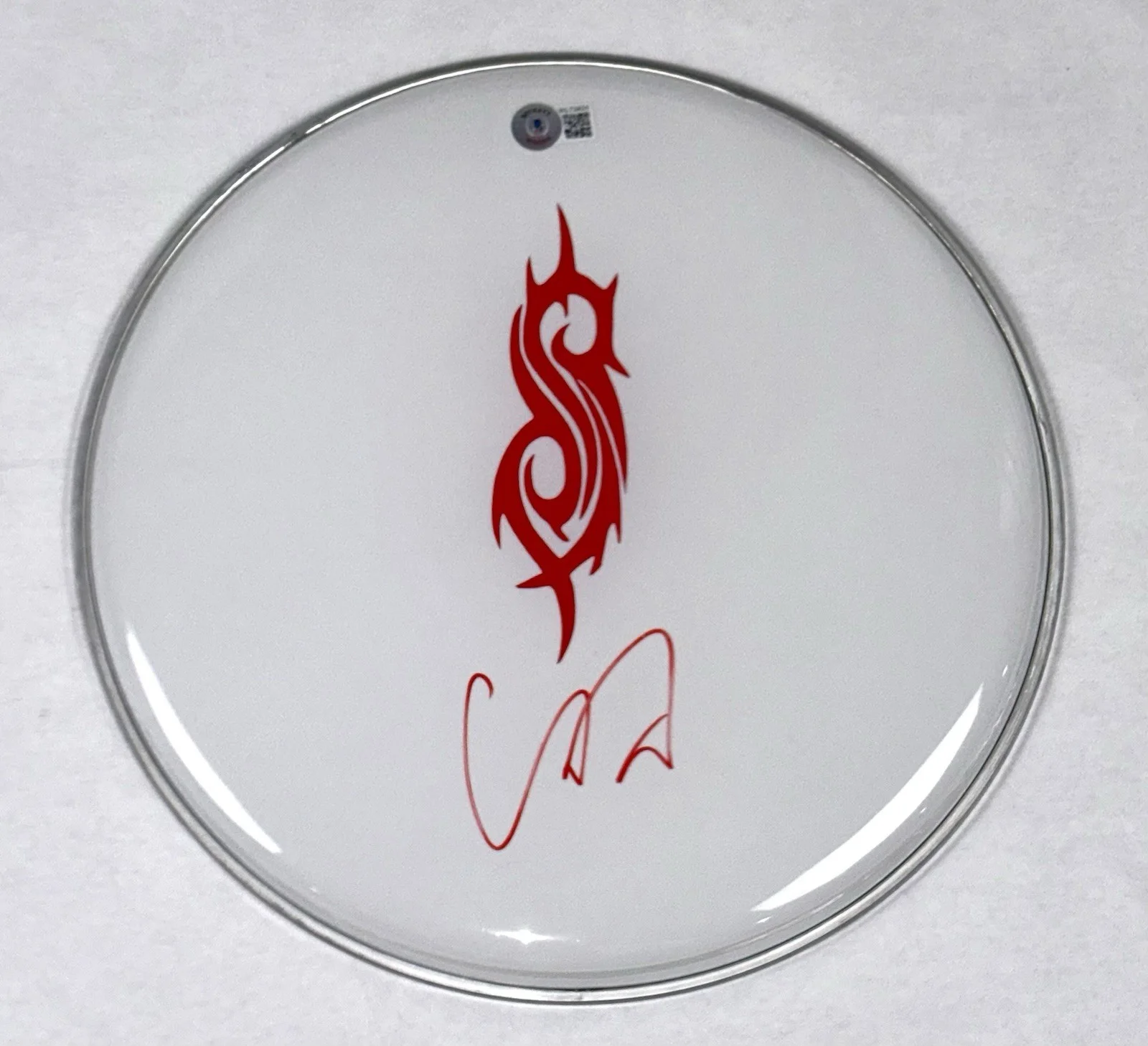 Corey Taylor Slipknot Signed Autograph 12" Drumhead Beckett Witness COA, image 3