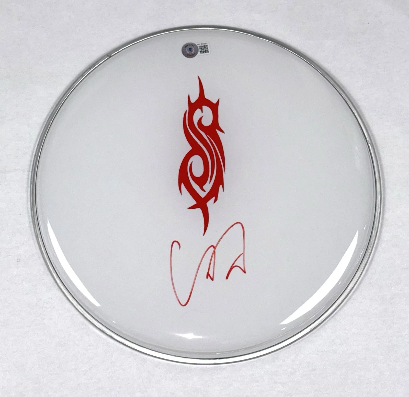 Corey Taylor Slipknot Signed Autograph 12" Drumhead Beckett Witness COA, image 4