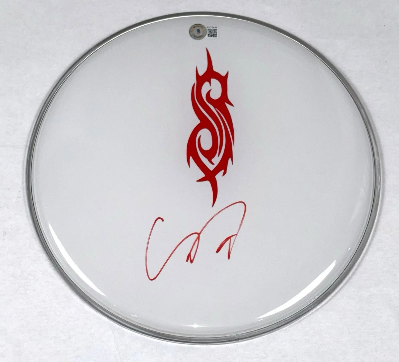 Corey Taylor Slipknot Signed Autograph 12" Drumhead Beckett Witness COA, image 5