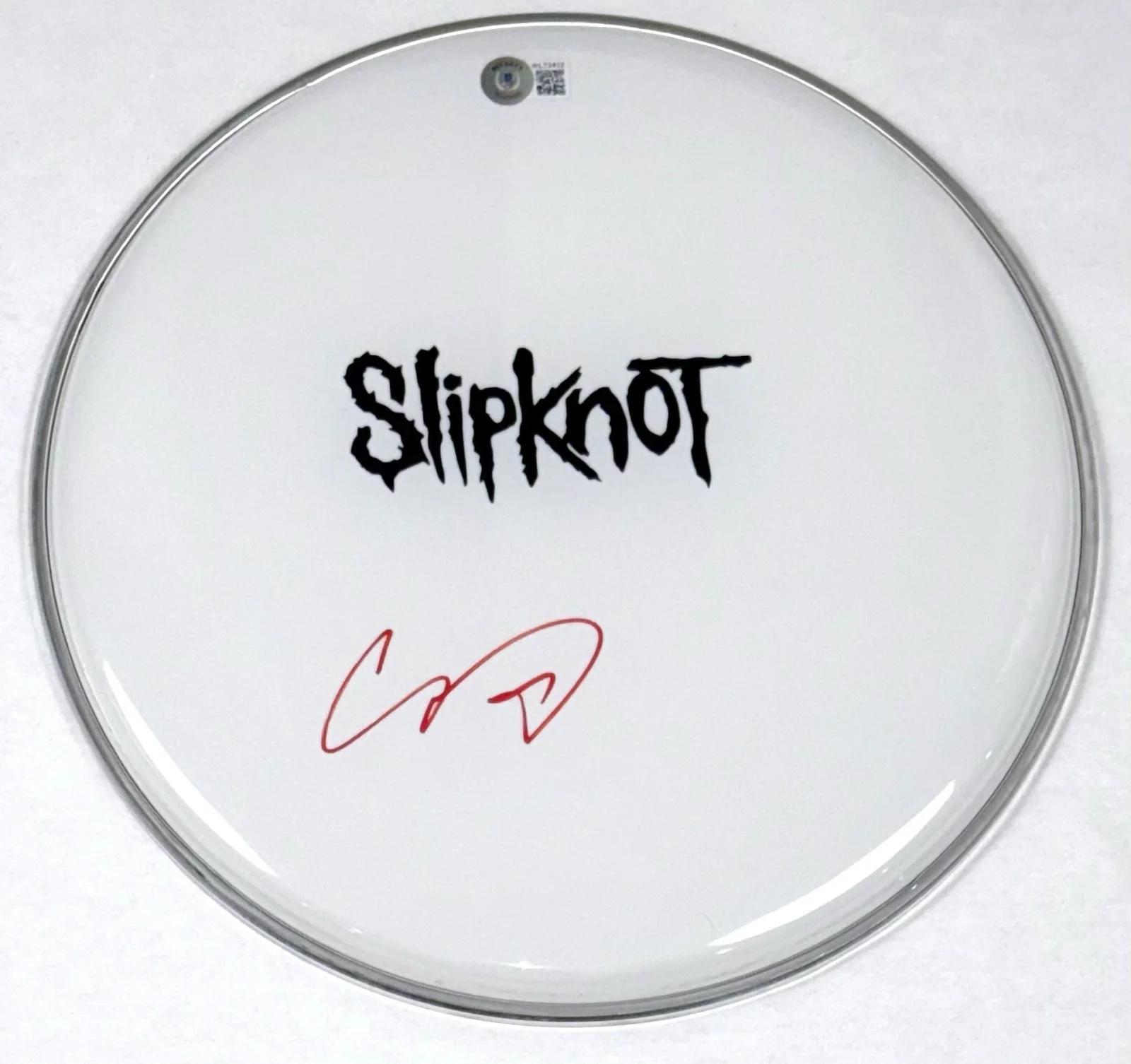 Corey Taylor Signed Autograph 12" Drumhead Slipknot Singer Beckett Witness COA, image 2
