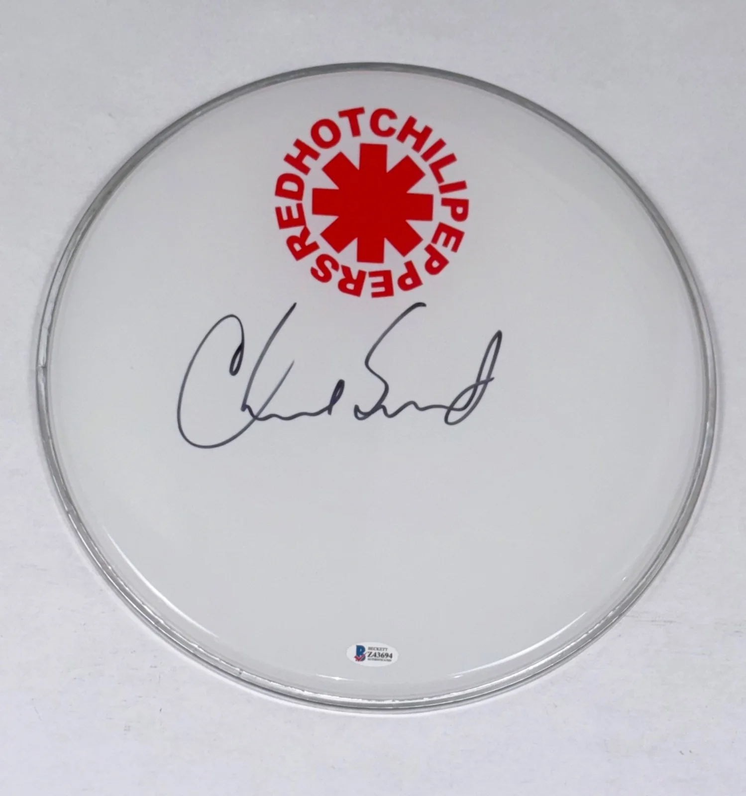 Chad Smith Red Hot Chili Peppers Signed Autograph 12” Drumhead RHCP Beckett COA, изображение 2