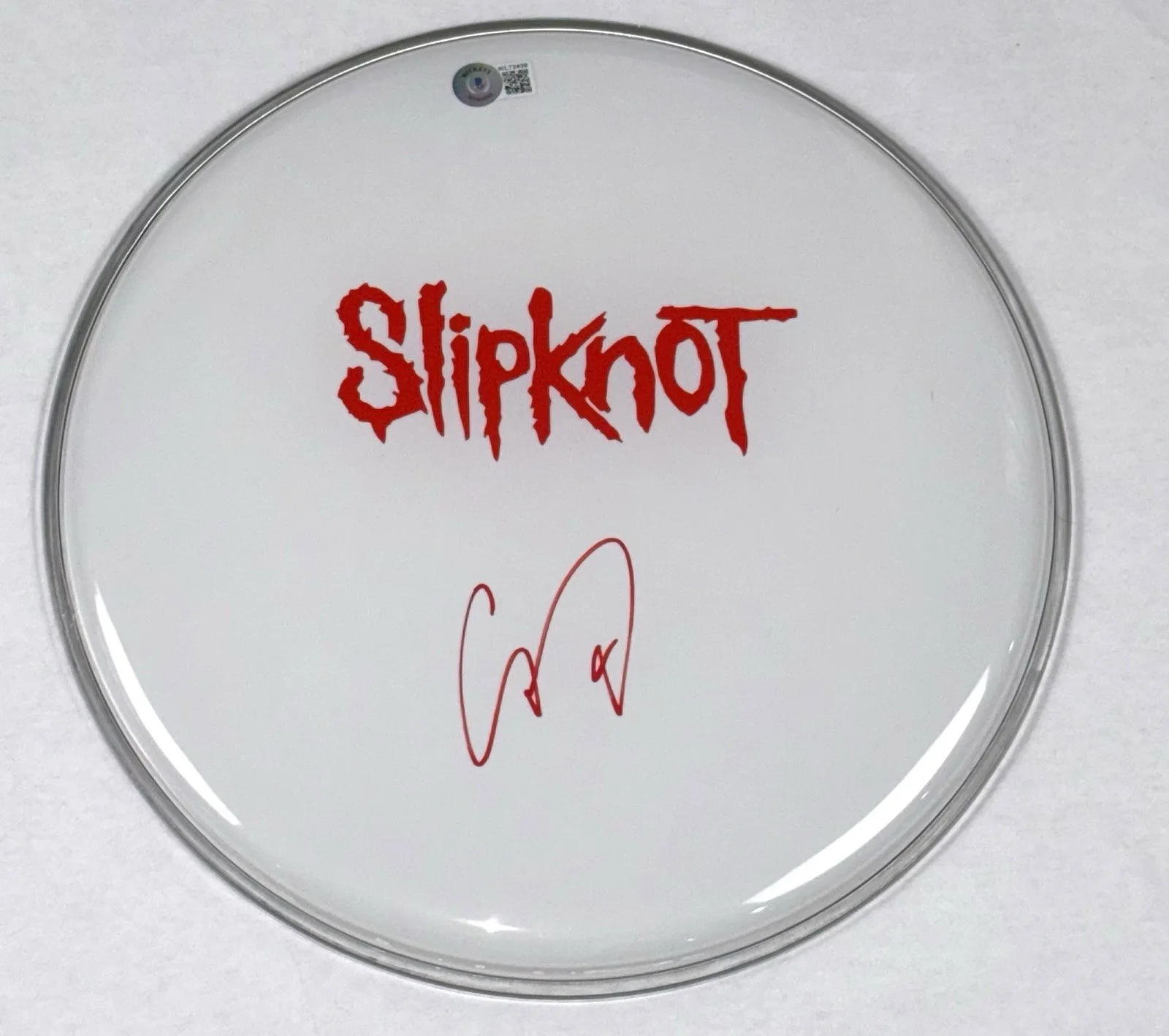 Corey Taylor Signed Autograph Slipknot 12" Drumhead Beckett Witness BAS COA, image 3