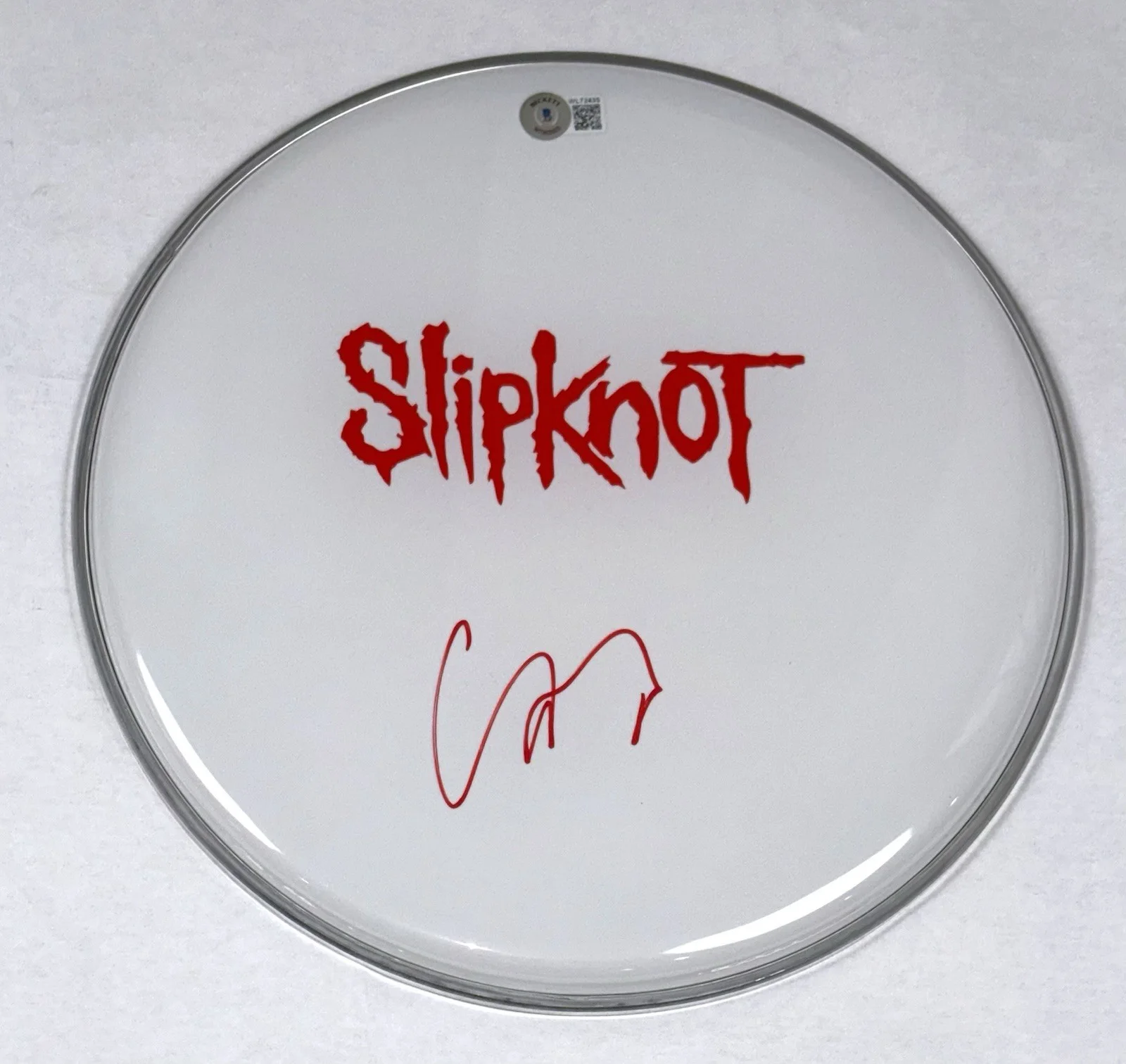 Corey Taylor Signed Autograph Slipknot 12" Drumhead Beckett Witness BAS COA, image 5
