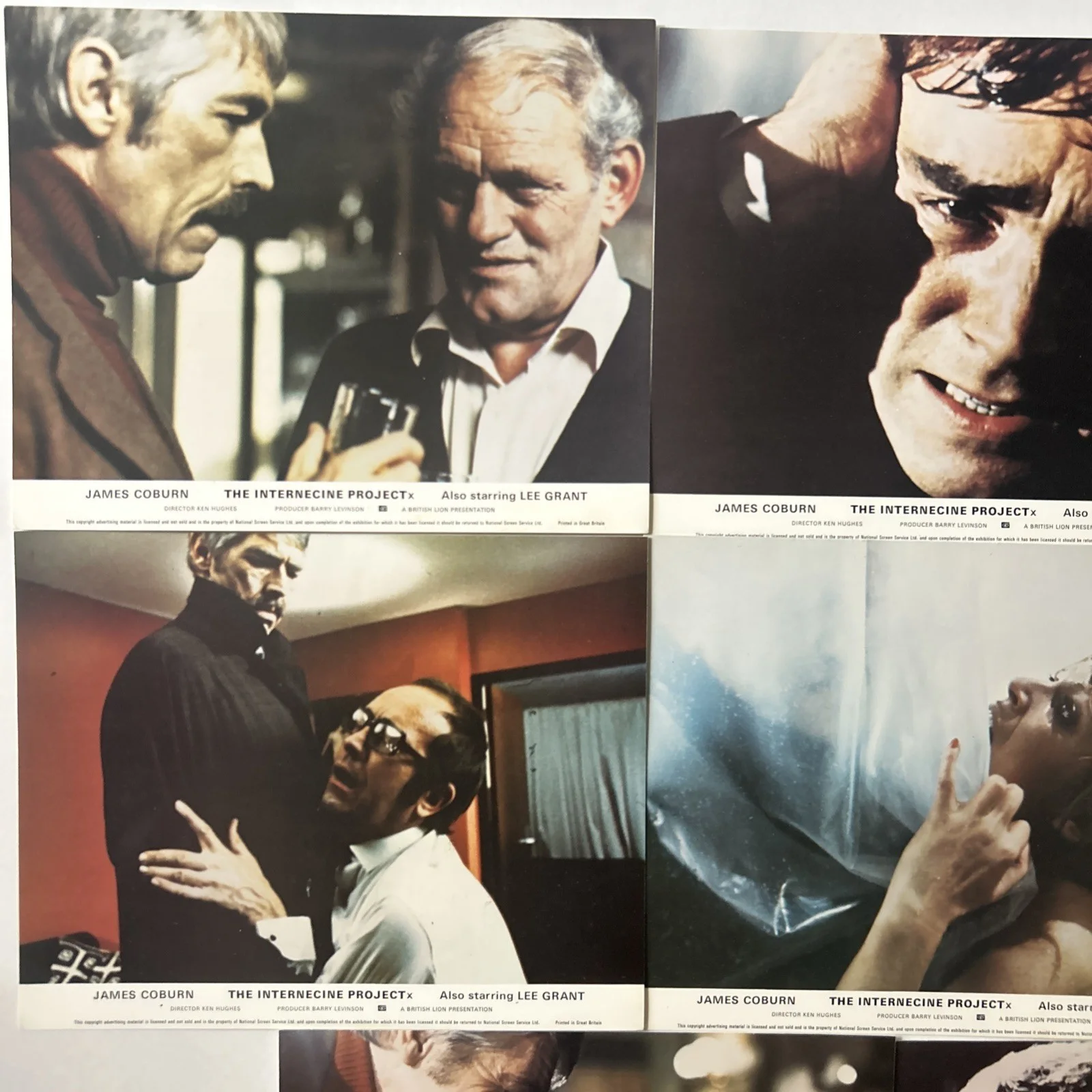 Lobby Card Set 10x8 - 1974 The Internecine Project - James Coburn, Lee Grant, image 2