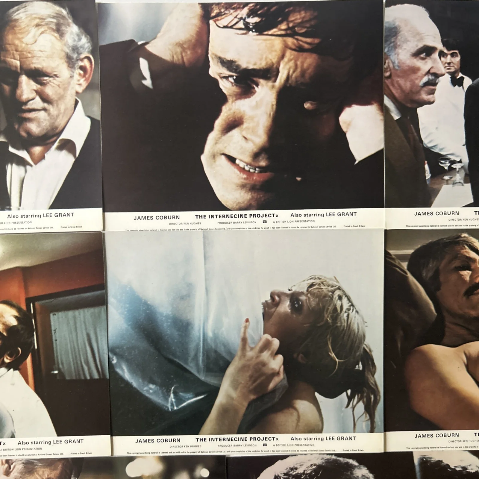 Lobby Card Set 10x8 - 1974 The Internecine Project - James Coburn, Lee Grant, image 3