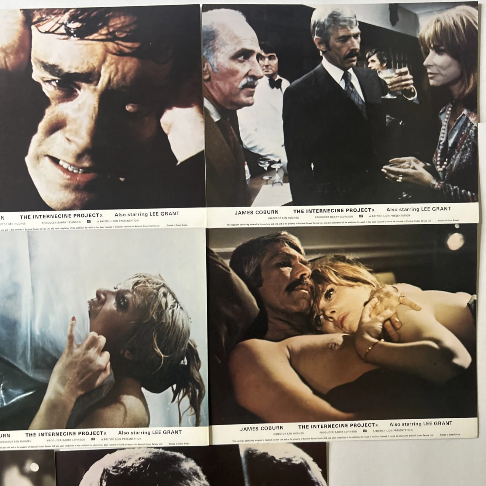 Lobby Card Set 10x8 - 1974 The Internecine Project - James Coburn, Lee Grant, image 4