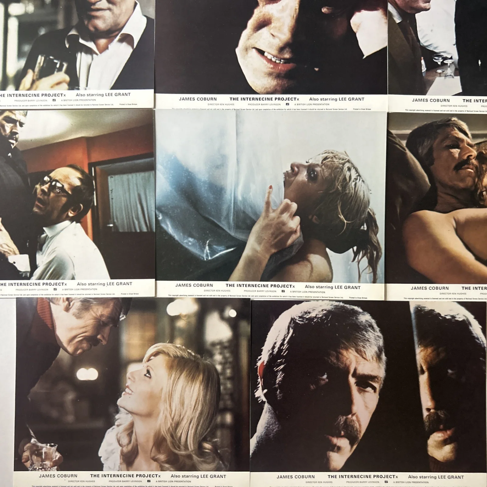 Lobby Card Set 10x8 - 1974 The Internecine Project - James Coburn, Lee Grant, image 5
