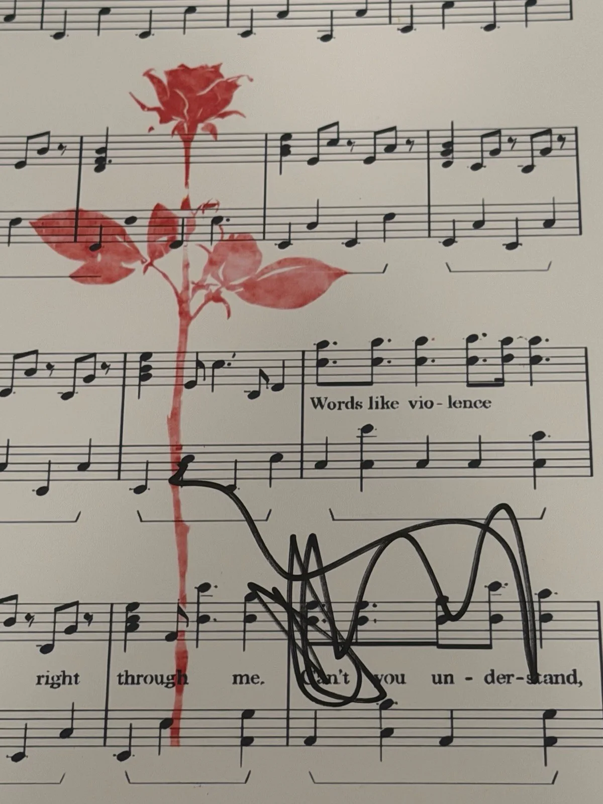 DAVE GAHAN SIGNED ENJOY THE SILENCE 8.5x11 AUTOGRAPH LYRIC SHEET BECKETT BW89759, изображение 2