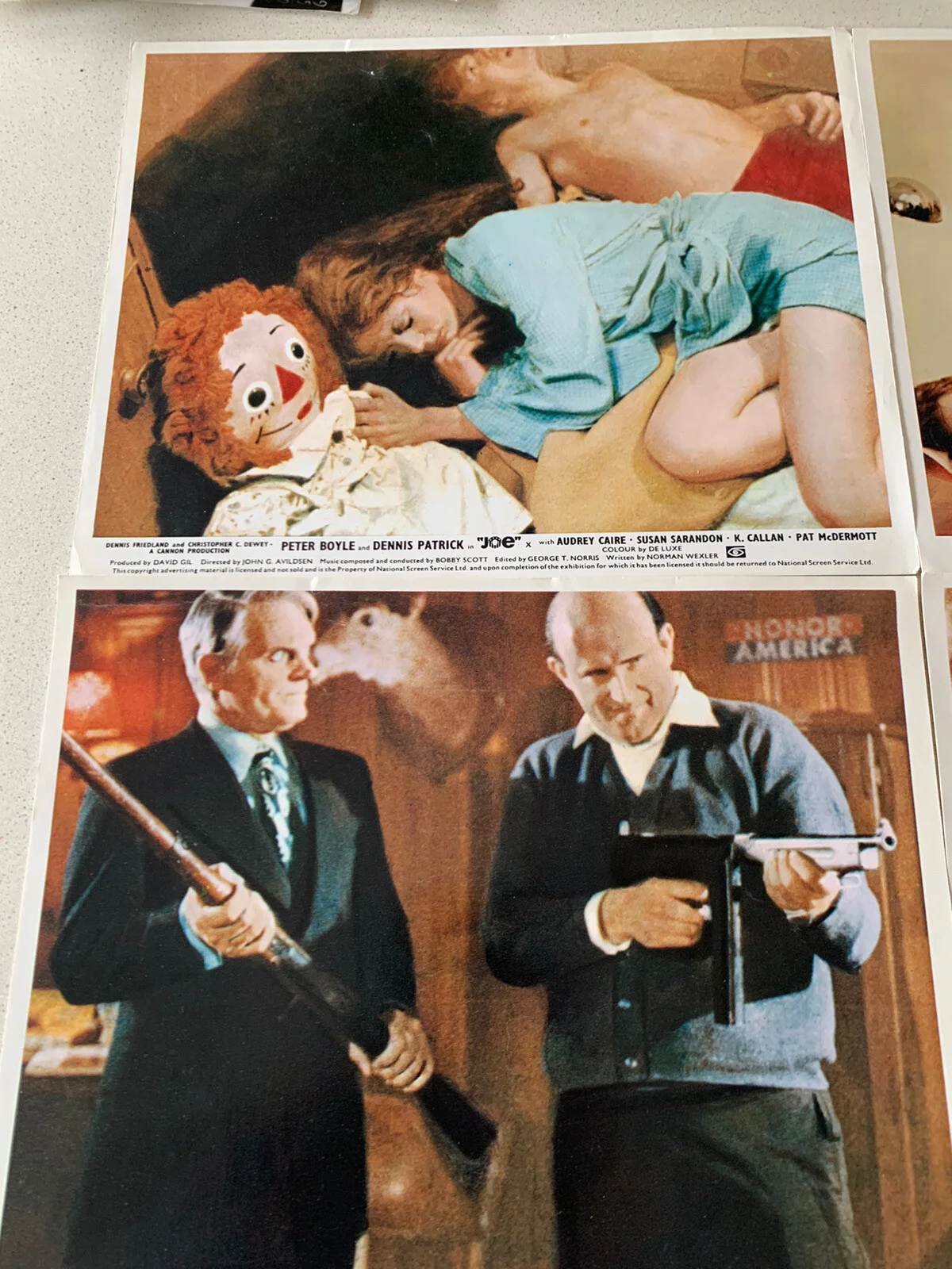 JOE Original Movie Peter Boyle LOBBY CARD SET Susan Saradon SET x 2 1970 House, изображение 2