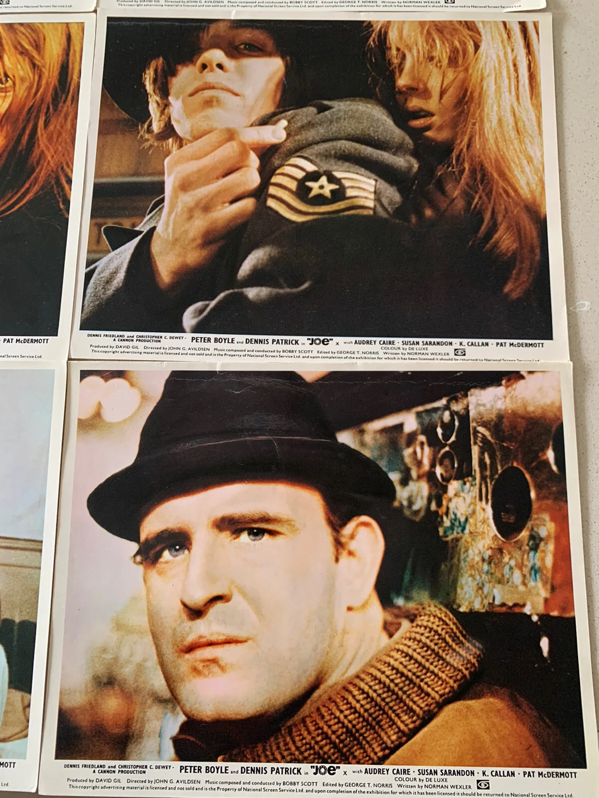 JOE Original Movie Peter Boyle LOBBY CARD SET Susan Saradon SET x 2 1970 House, изображение 4