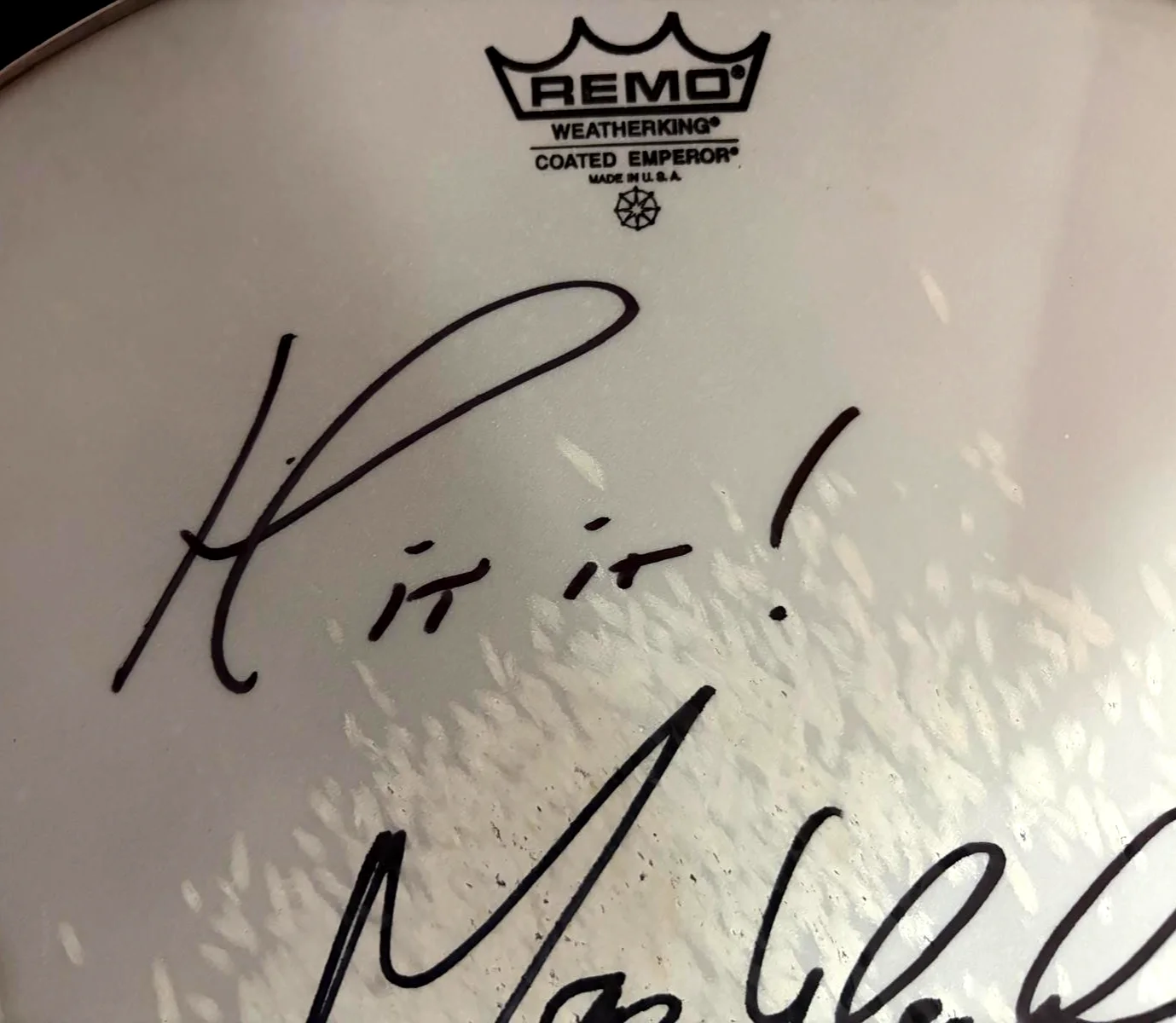 MAX WEINBERG SIGNED E STREET BAND 2024 TOUR STAGE USED DRUMHEAD SPRINGSTEEN COA, image 4