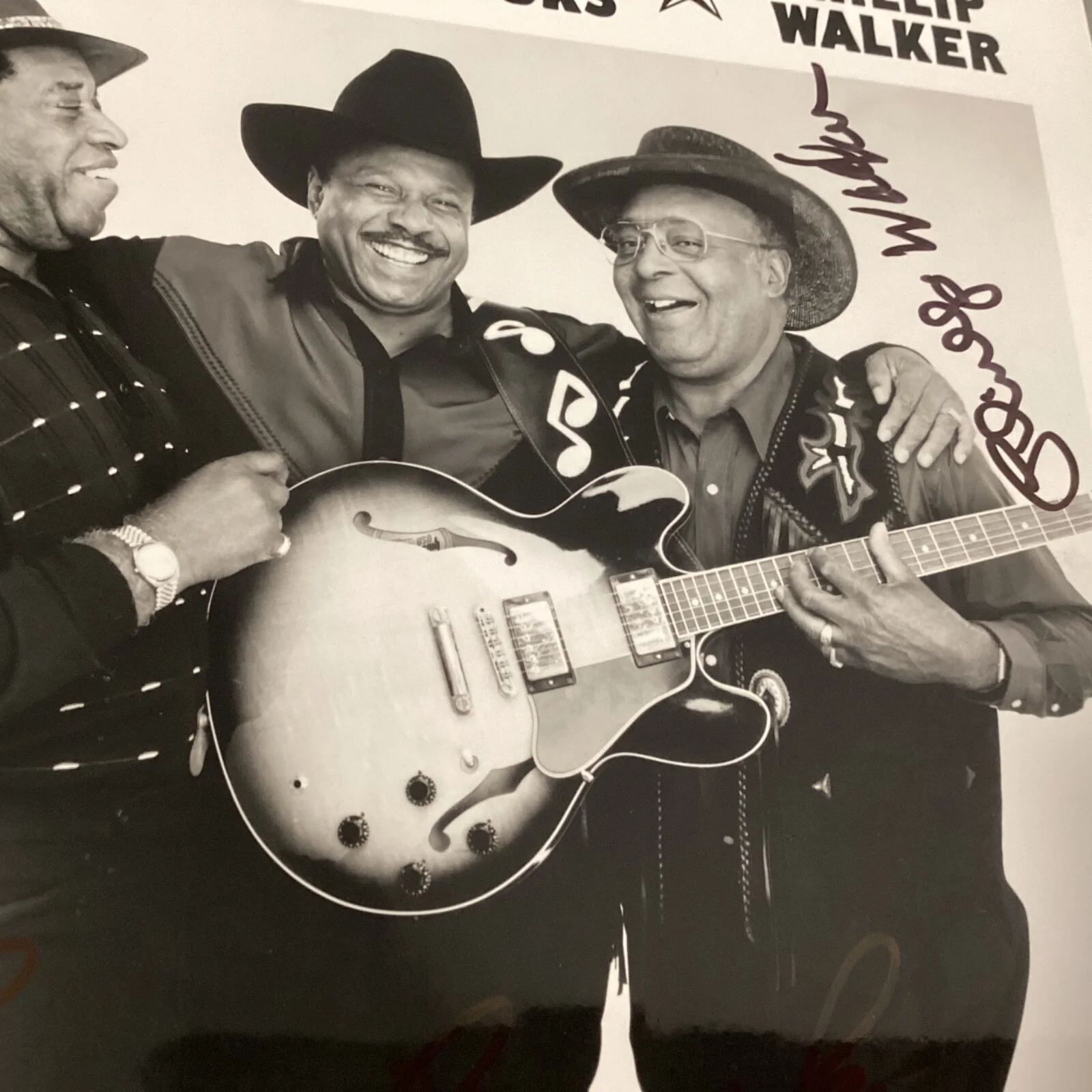 LONNIE BROOKS PHILLIP WALKER Signed Photo Autographed Promo Blues Guitar, image 3