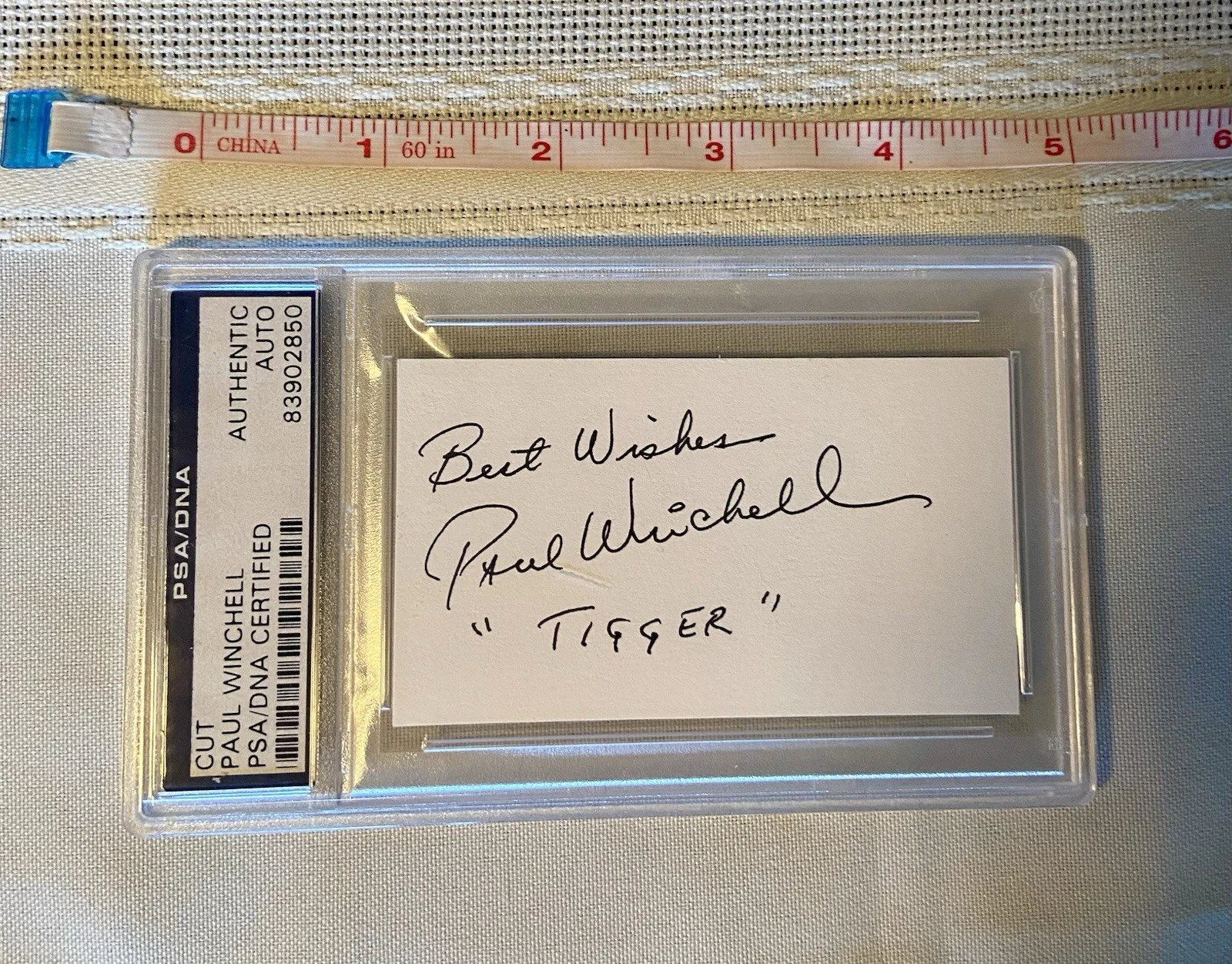 Paul Winchell — Paul Winchell Signed Index Card - PSA COA - Voice of Tigger Disney Ventriloquist