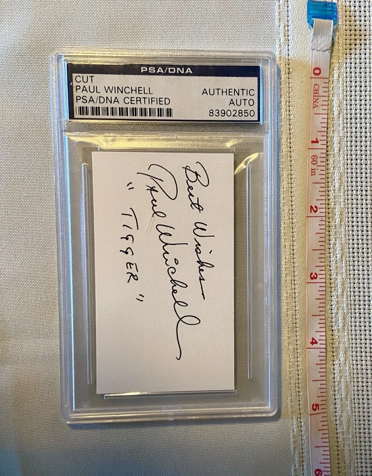 Paul Winchell — Paul Winchell Signed Index Card - PSA COA - Voice of Tigger Disney Ventriloquist, image 2