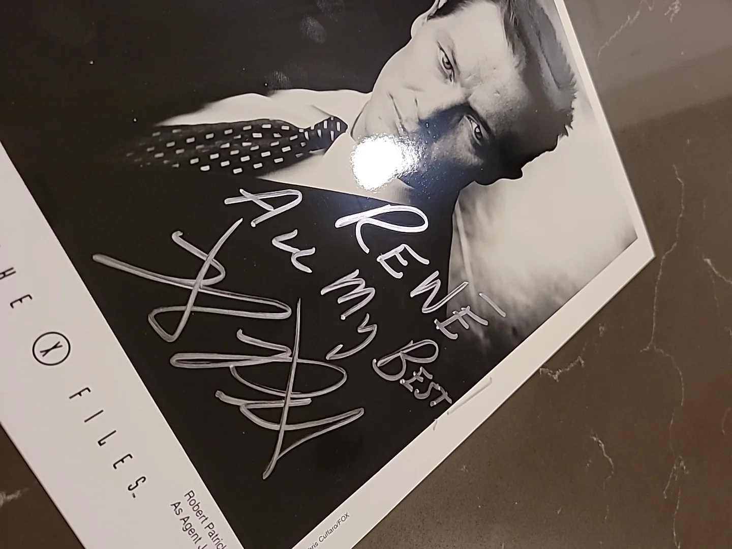 Robert Patrick X-Files Autographed Signed 8x10 Photo NO COA TO Rene, image 2
