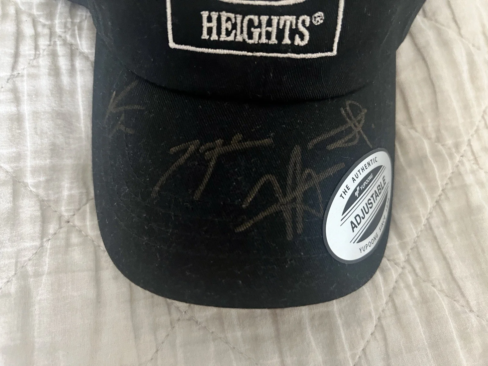 Hawthorne Heights Band Signed Autographed Black Band Adjustable Hat Gold Ink, image 2