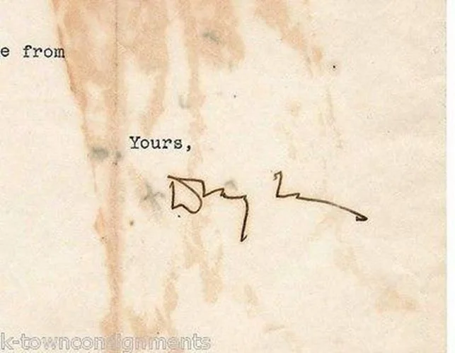 Douglas Fairbanks Movie Actor Autograph Signed Letterhead 10mo Before Death 1939, изображение 3