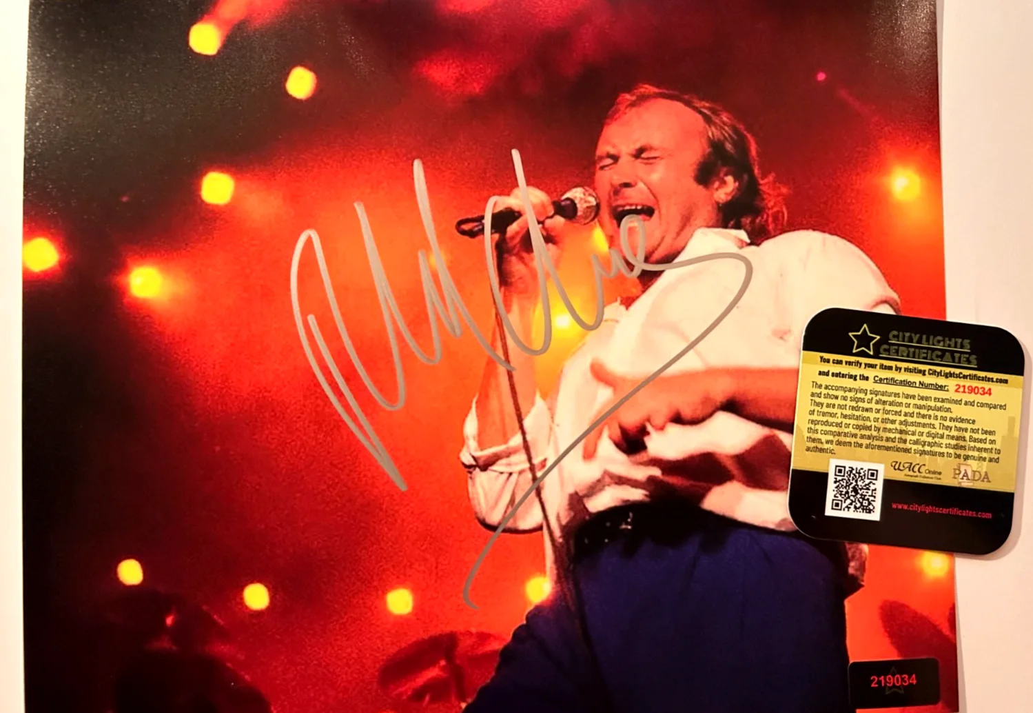 Phil Collins (GENESIS) Signed 8x10" Authentic Original Autograph GENUINE w/COA, image 3