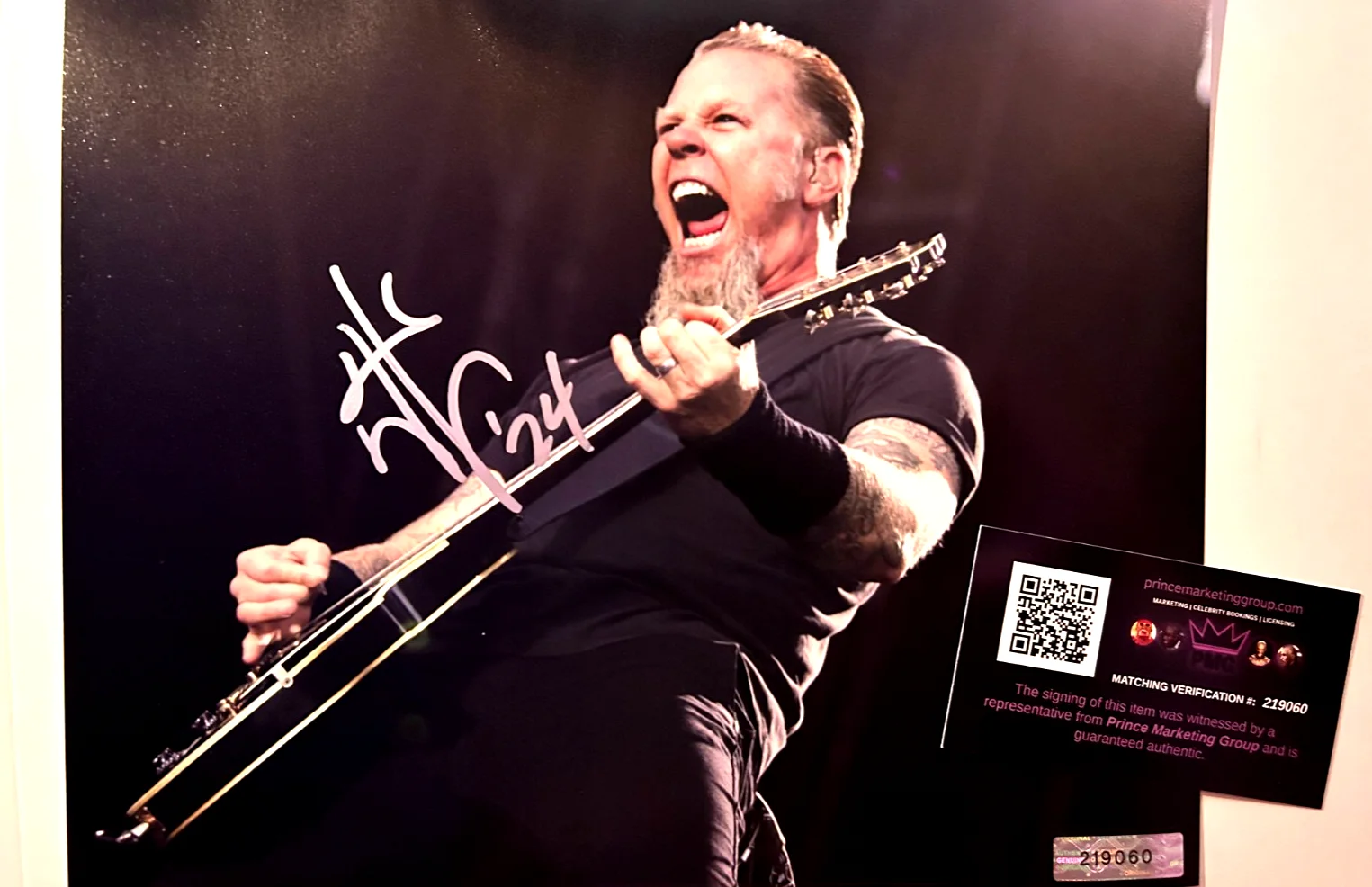 James Hetfield METALLICA Signed 8x10" Authentic Original Autograph GENUINE w/COA, image 3