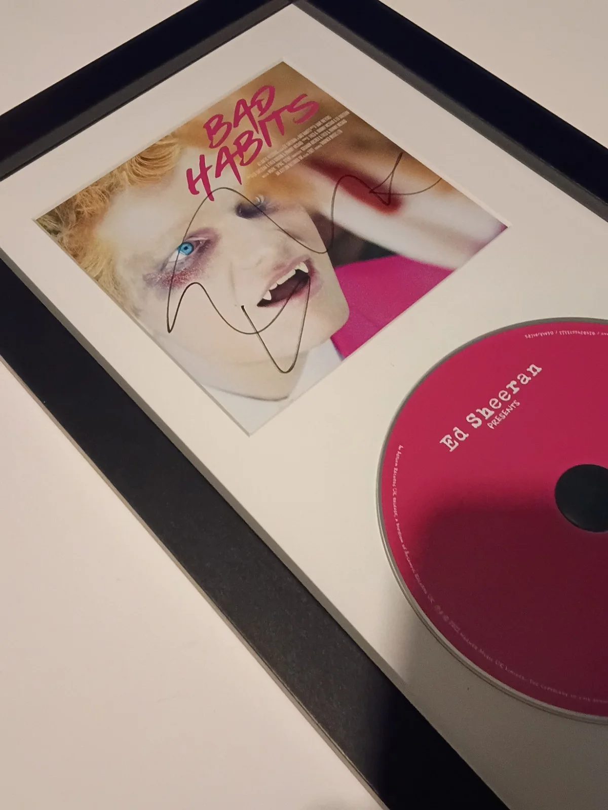 Ed Sheeran Bad Habits Signed Autographed CD Studio Framed /Taylor Swift Friend, image 3