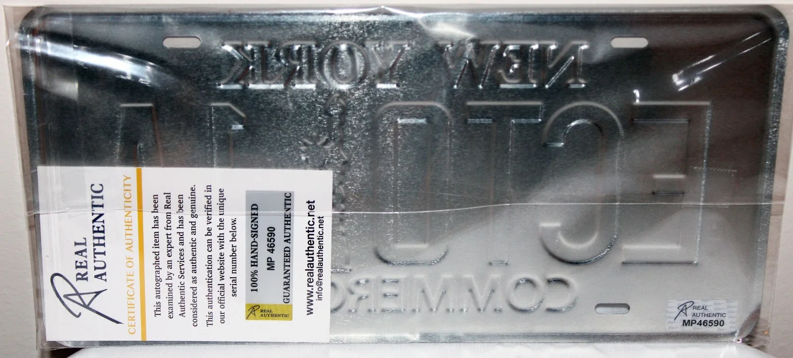 Bill Murray, Dan Aykroyd, Ernie Hudson — Ghostbusters ECTO-1A license plate signed Murray, Aykroyd, Hudson - COA, image 2