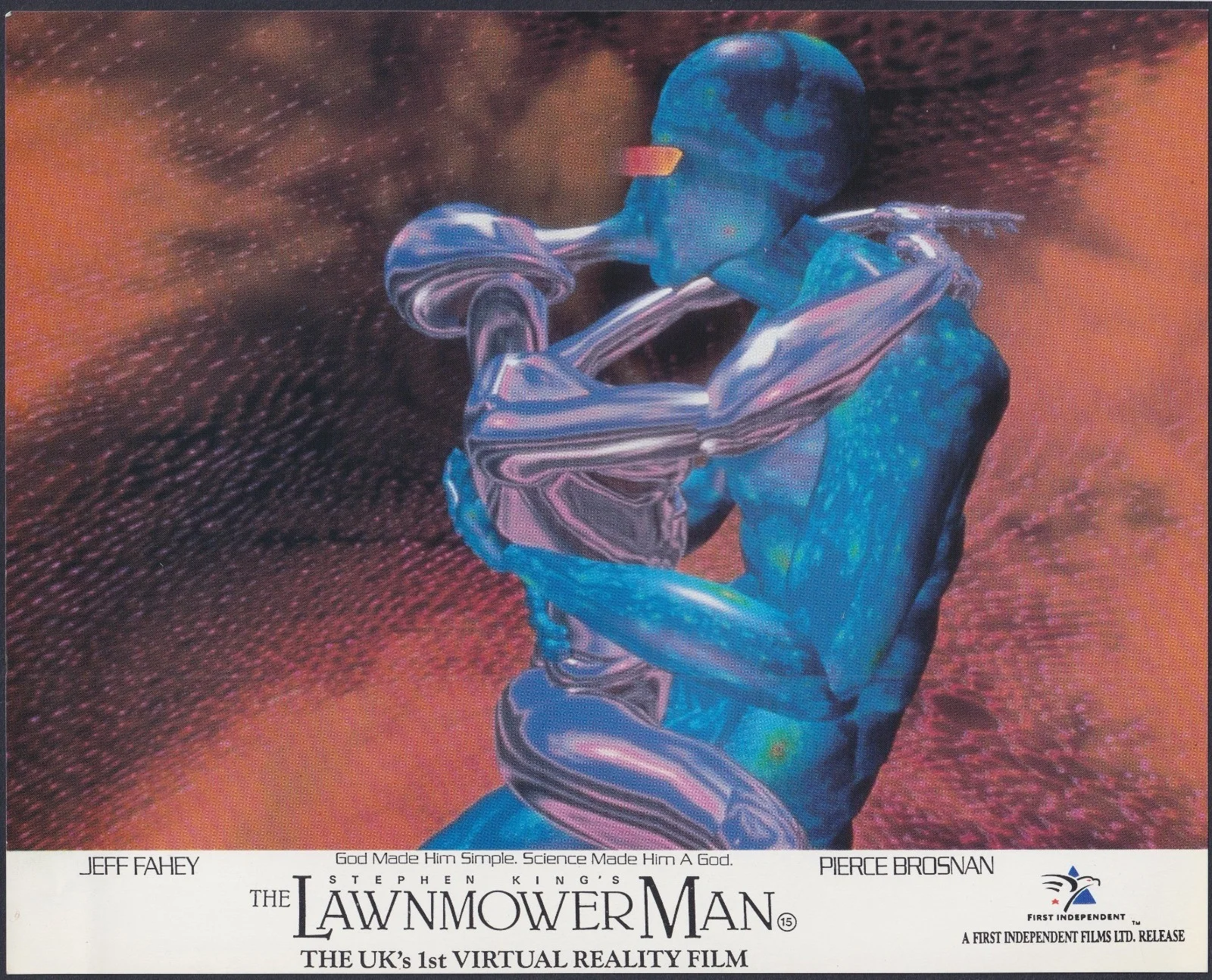 Lawnmower Man 8x ORIGINAL UK FOH Lobby Cards Stephen King Pierce Brosnan 1992, изображение 2