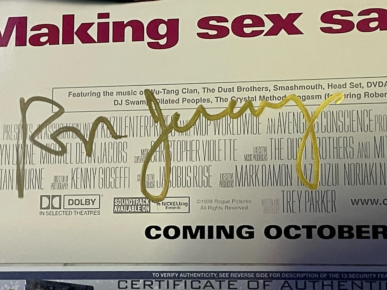 Ron Jeremy — Ron Jeremy Signed Orgasmo Glossy 12x18 Movie Poster On Photo Paper W/ COA, изображение 2