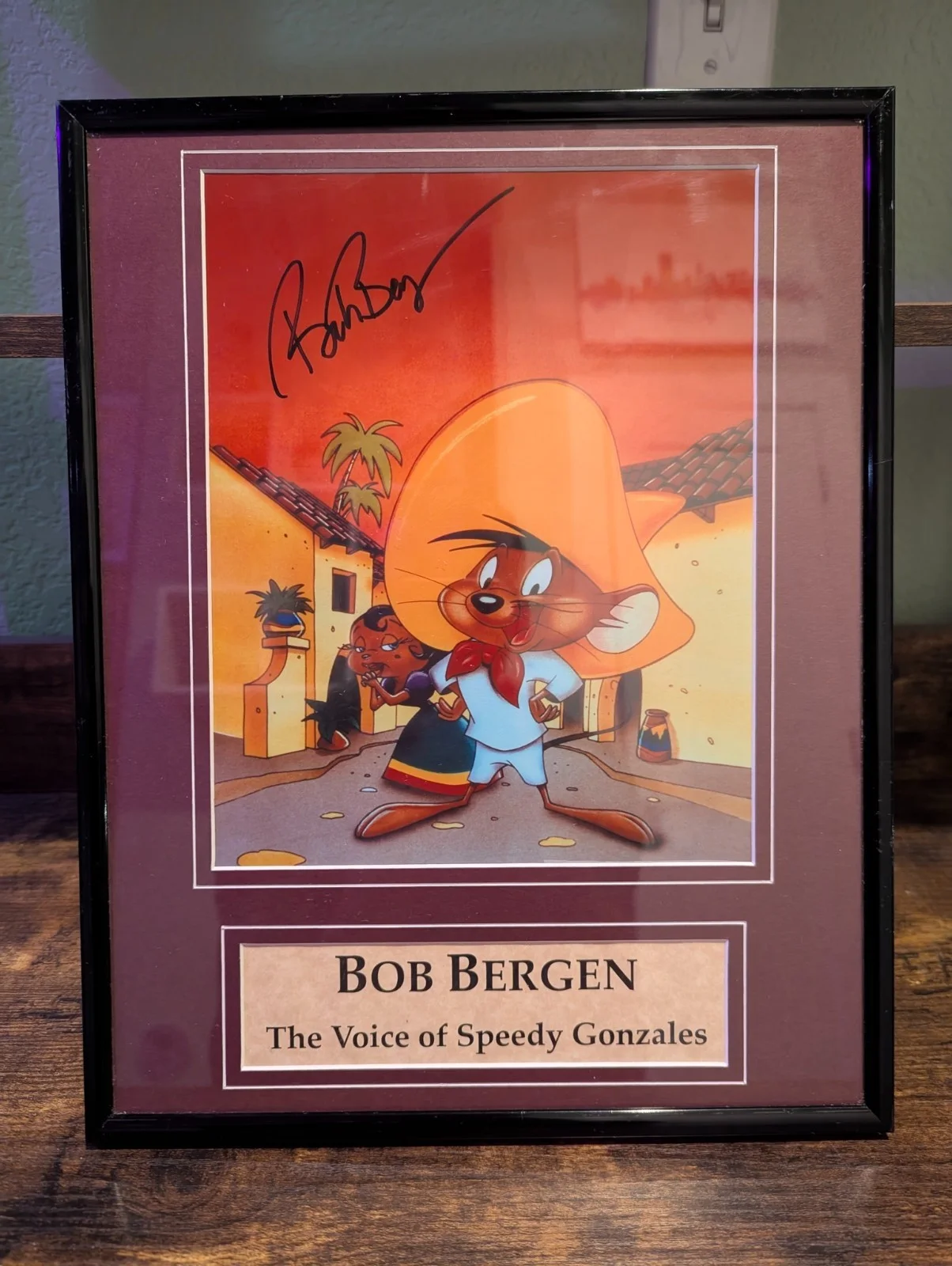 Bob Bergen — BOB BERGEN AUTOGRAPHED 8X10 COLOR PHOTO (SPEEDY GONZALEZ) - COA, изображение 2