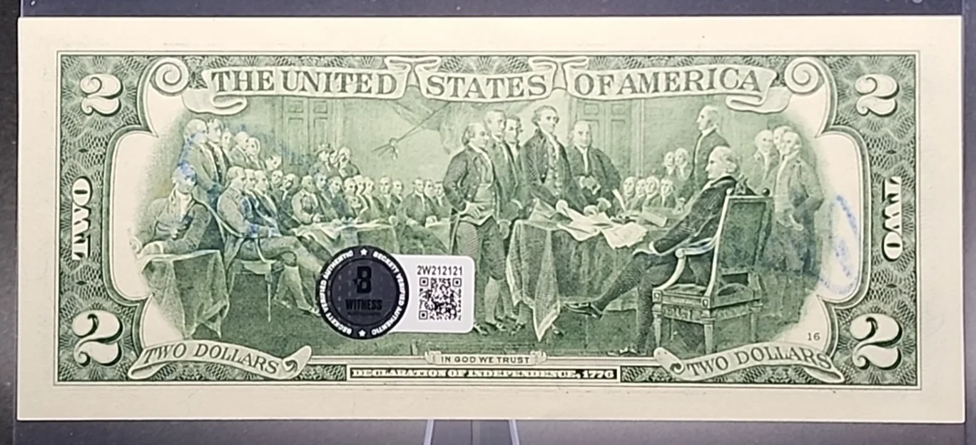 Cheech Marin, Tommy Chong — Cheech & Chong Dual Signed Autographed $2 Uncirculated Bill Beckett Witnessed, изображение 2