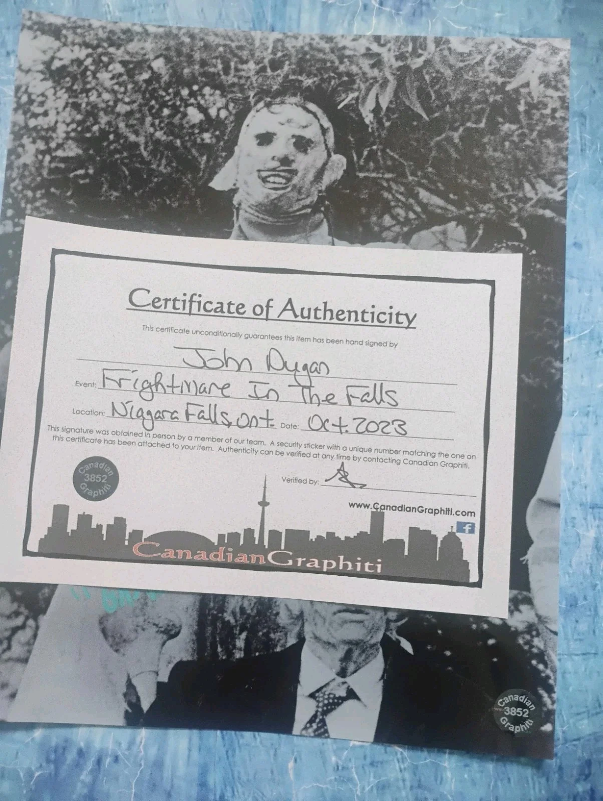 John Dugan Hand Signed 8x10 Photo COA Texas Chainsaw Massacre NO US TARIFFS, image 4