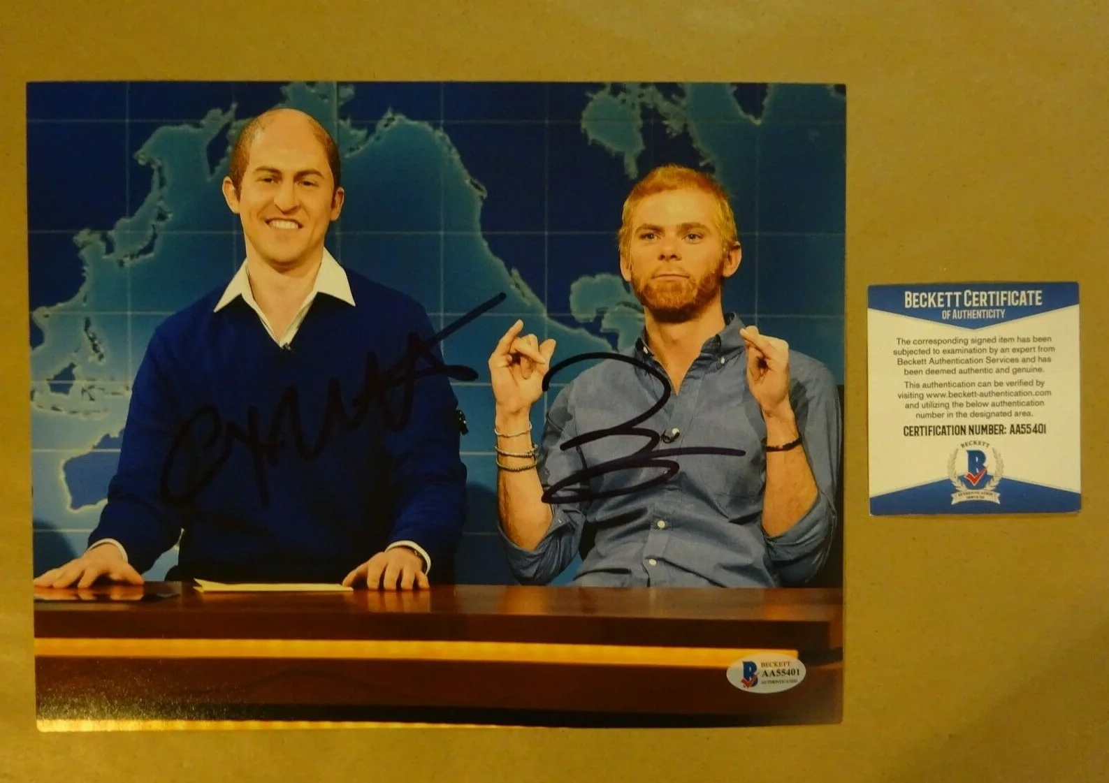 Alex Moffat & Mikey Day — Autographed ALEX MOFFAT & MIKEY DAY Signed 8"x10" Photograph SNL BECKETT BAS COA