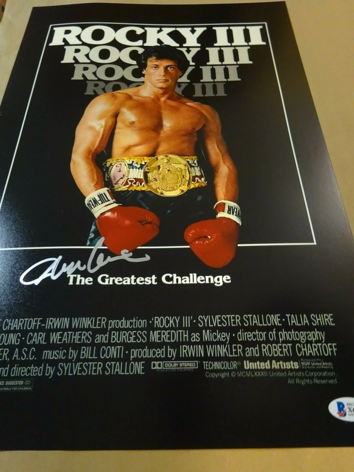 Irwin Winkler — Signed IRWIN WINKLER Autographed ROCKY III 12"x18" Photo BECKETT BAS COA, изображение 4