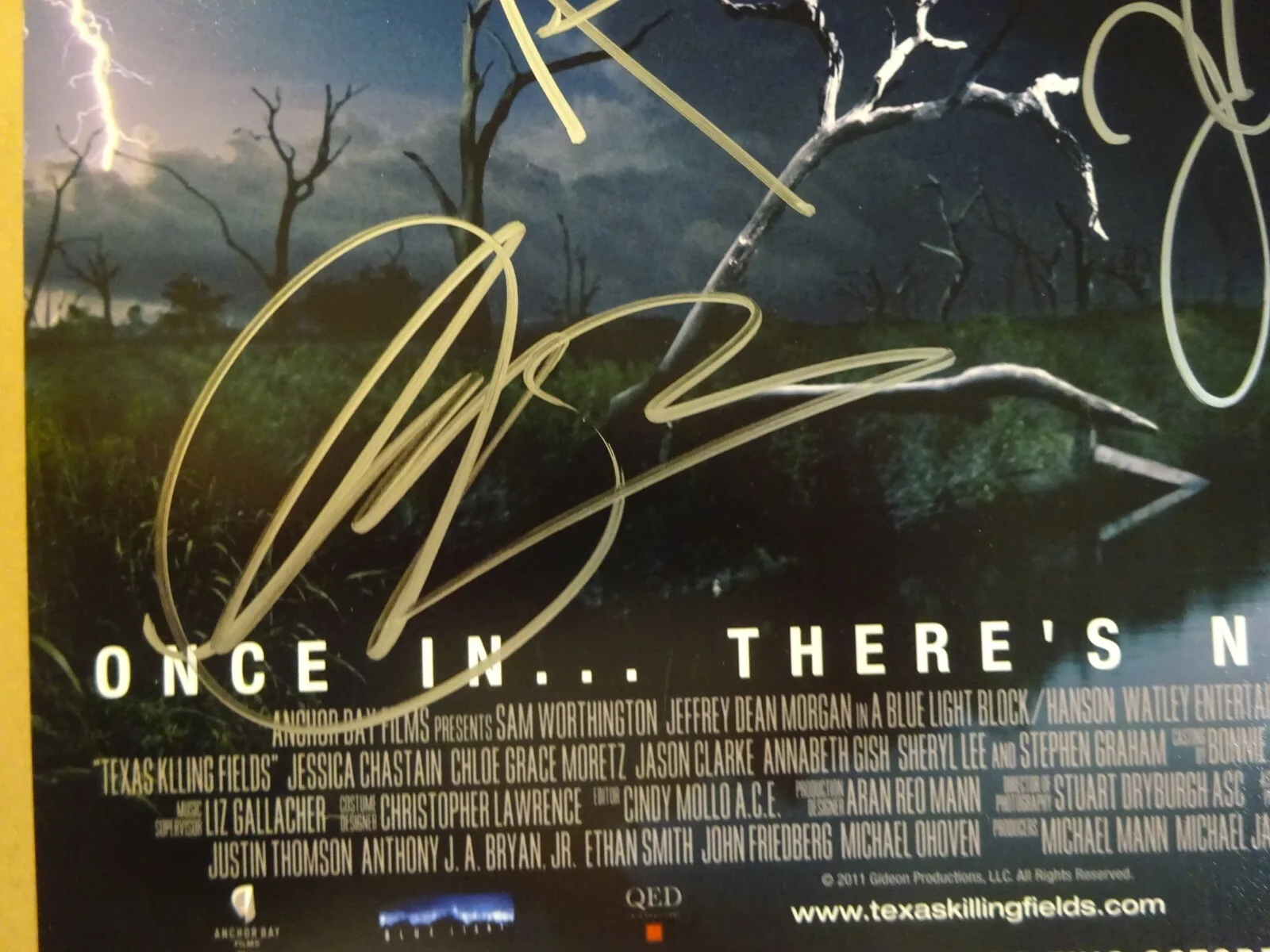 Jeffrey Dean Morgan, Chloe Grace Moretz, Jessica C — Signed TEXAS KILLING FIELDS 12x18 Photo JEFFREY DEAN MORGAN MORETZ + BECKETT COA, изображение 4