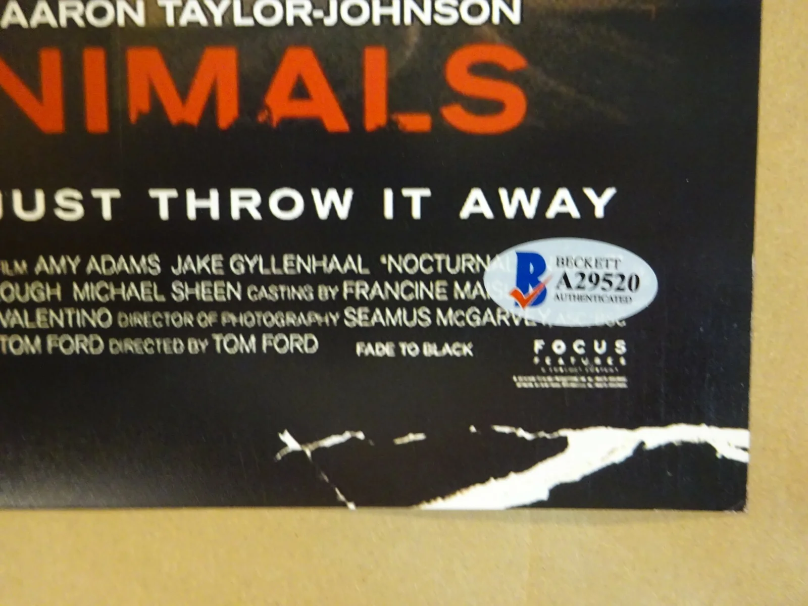Tom Ford, Amy Adams, Jake Gyllenhaal — Nocturnal Animals Autographed 12x18 Photo Signed by 8 Ford Adams ++ Beckett COA, изображение 5