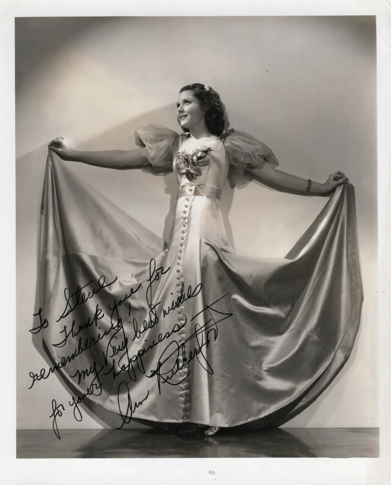 Ann Rutherford — ANN RUTHERFORD Autograph Inscribed Signed 1937 8X10 B&W Publicity Photo w/ COA