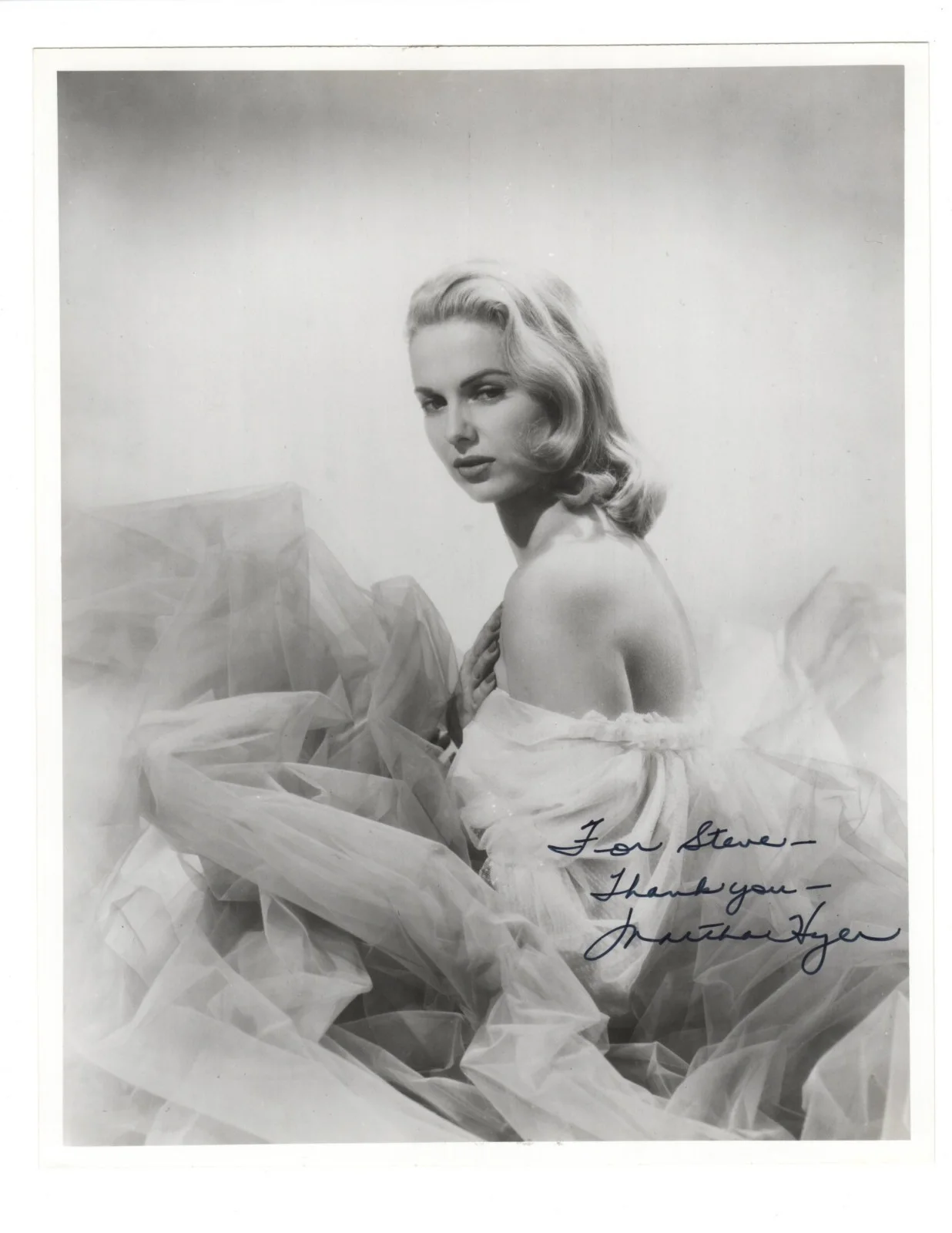 Martha Hyer — Sexy MARTHA HYER Autograph Signed 8X10 B&W 1960s Pin-Up Glamour Photo w/ COA