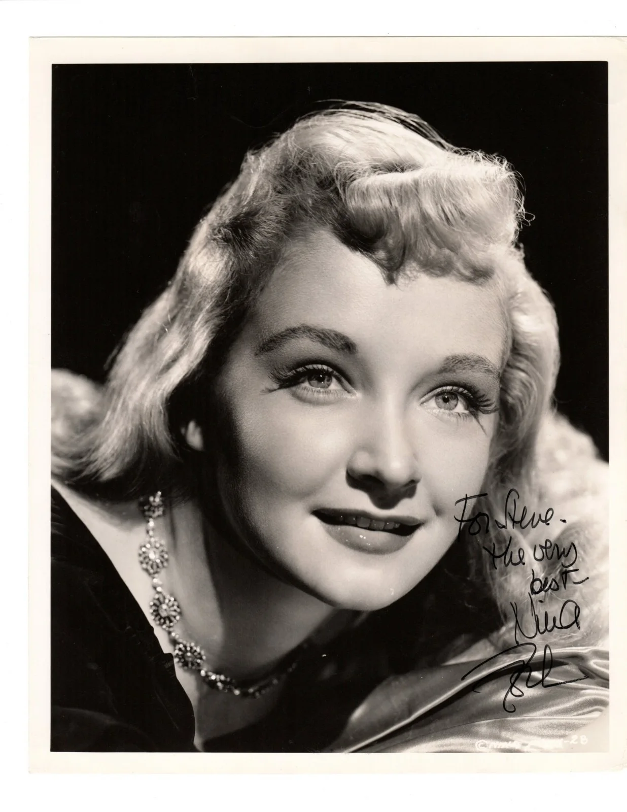 Nina Foch — NINA FOCH Autograph Inscribed Signed 8X10 B&W 1940s Columbia Glamour Photo w/COA