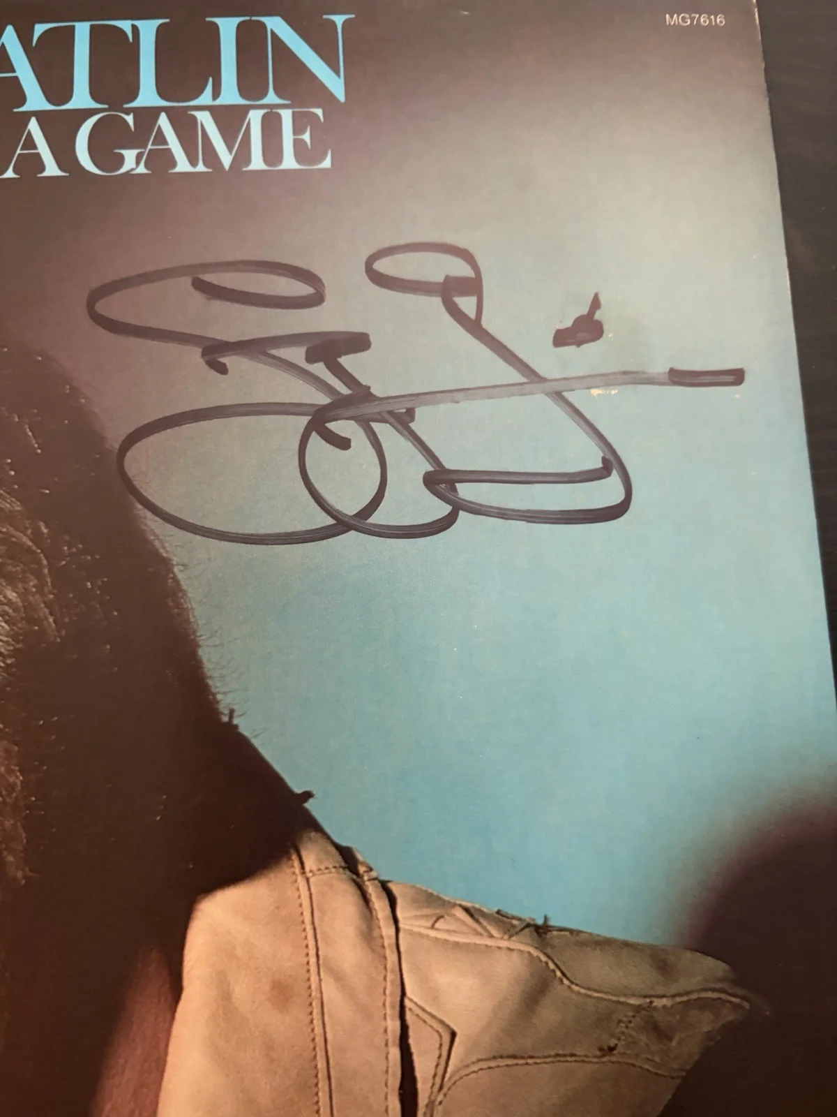 Larry Gatlin signed Love Is Just A Game LP Vinyl Autographed Country Legend, image 2