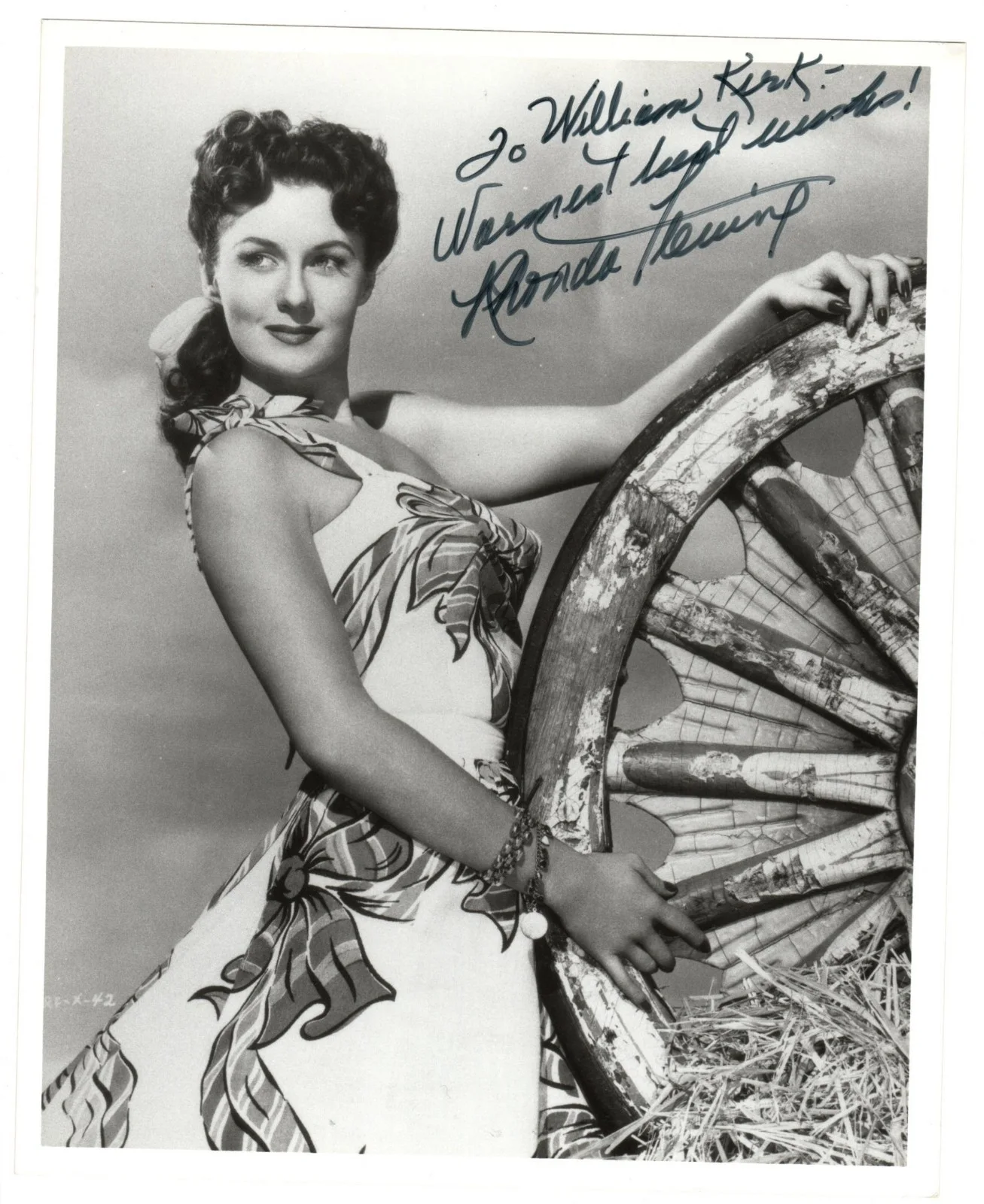 Rhonda Fleming — RHONDA FLEMING Autograph Signed 8X10 B&W 1940s 1950s Glamour Photo w/ COA