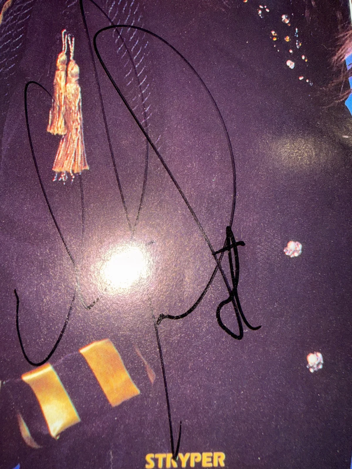 STRYPER 2-page REAL hand SIGNED pinup photo Michael & Robert Sweet + Oz Fox COA, image 2